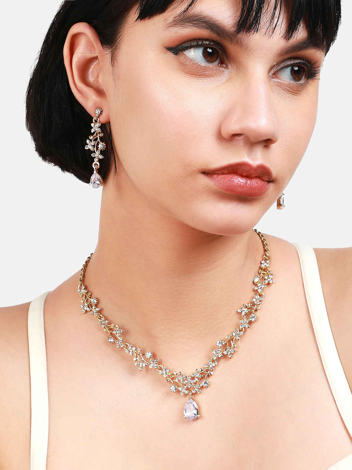 SOHI Women's Gold-Plated Stone-Studded Jewellery Set