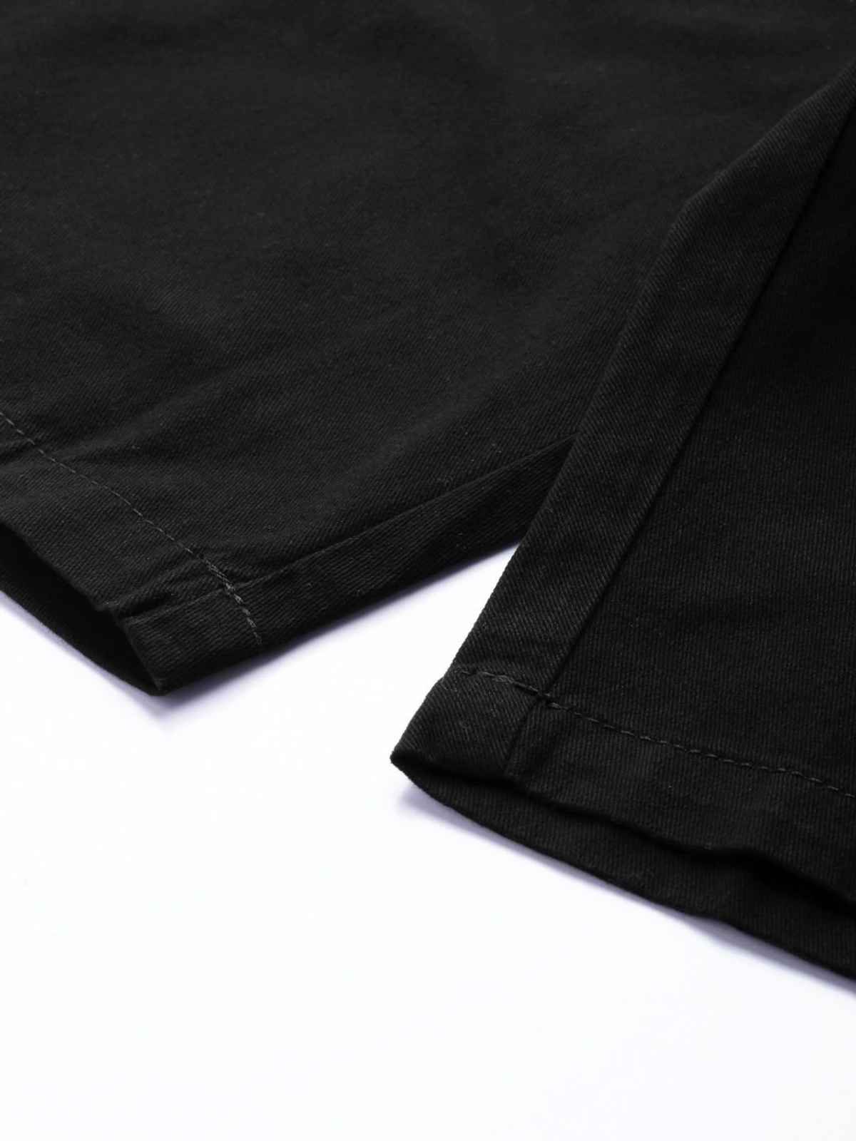 The Indian Garage Co Men's Slim Fit Solid Casual Shorts | Black - 30