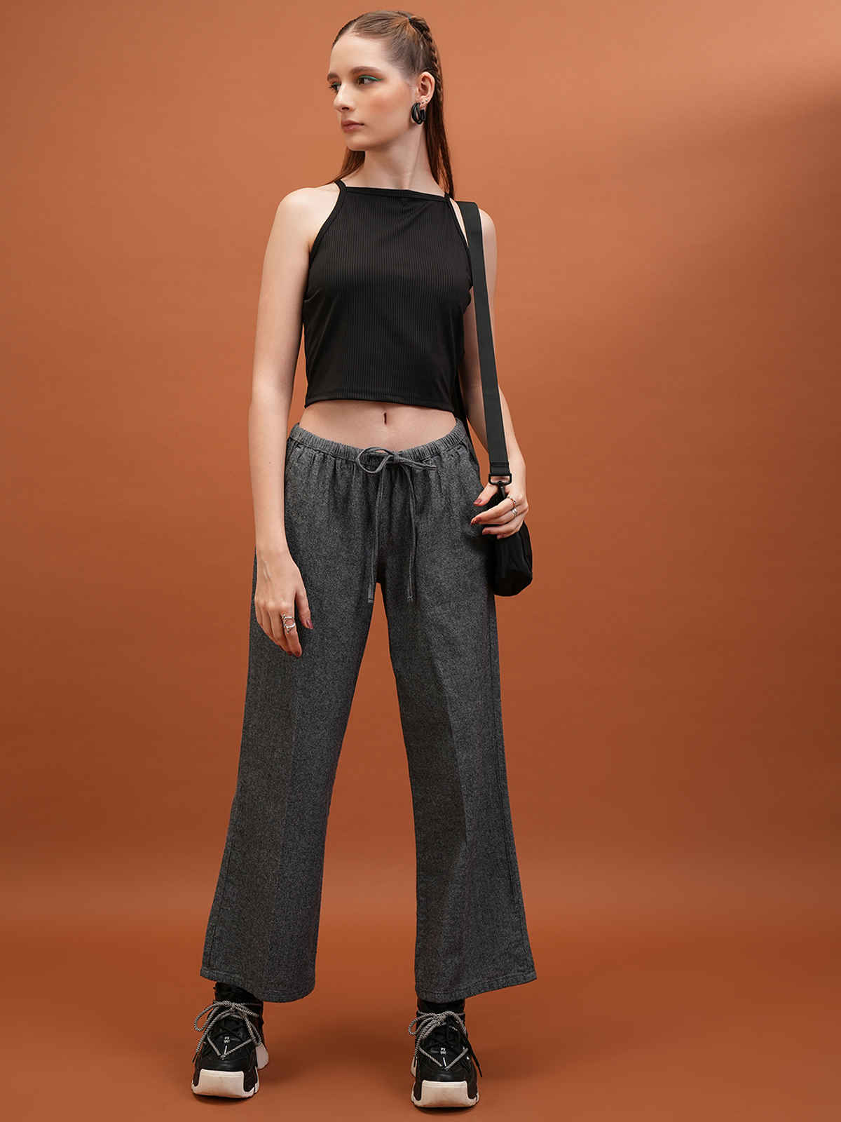 Tokyo Talkies Women's Knitted Crop Top | Black - S