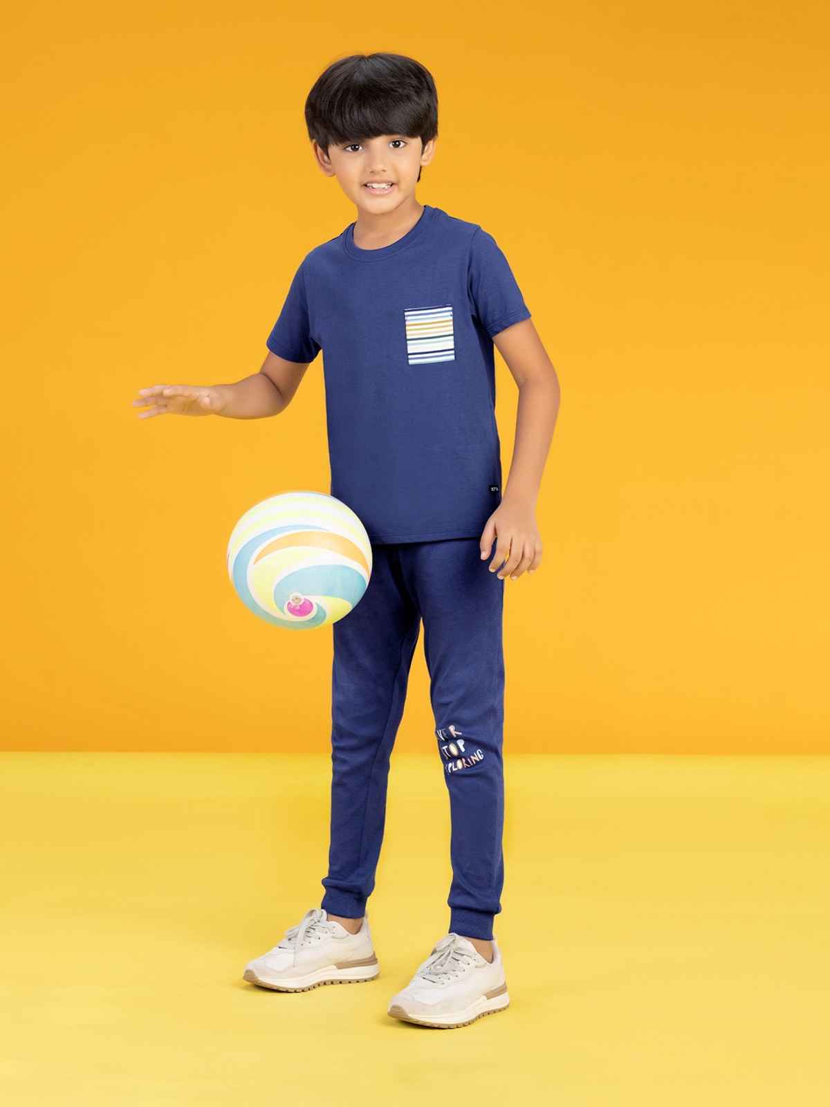 Xy Life Kids T-shirts for Boys | 100% Combed Cotton | Antimicrobial Finish | 9-10Y | True Blue