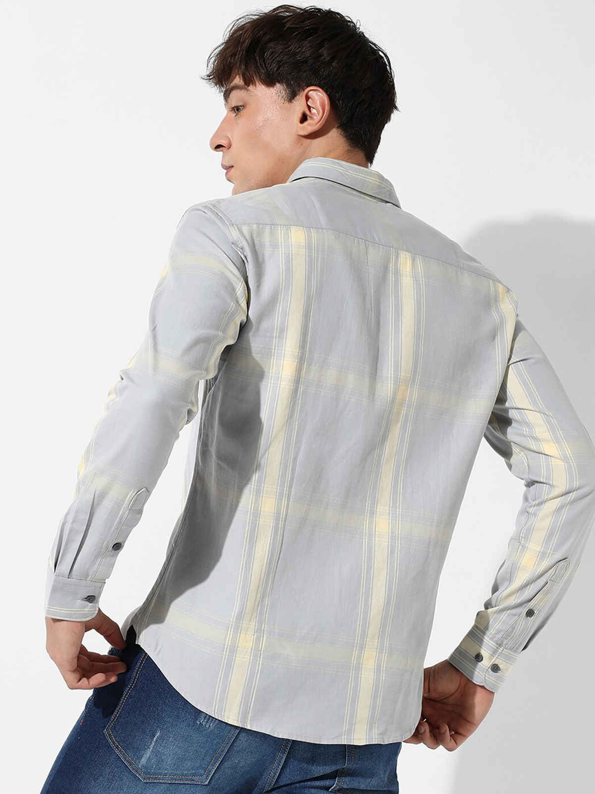 Campus Sutra Men's Tartan Plaid Shirt | Green - L