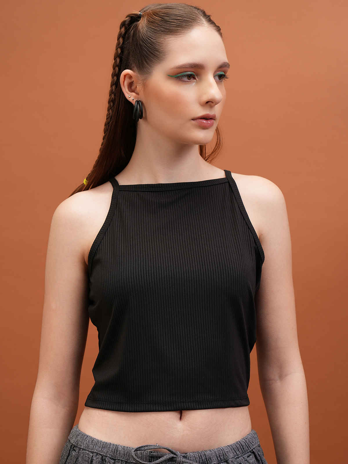Tokyo Talkies Women's Knitted Crop Top | Black - S