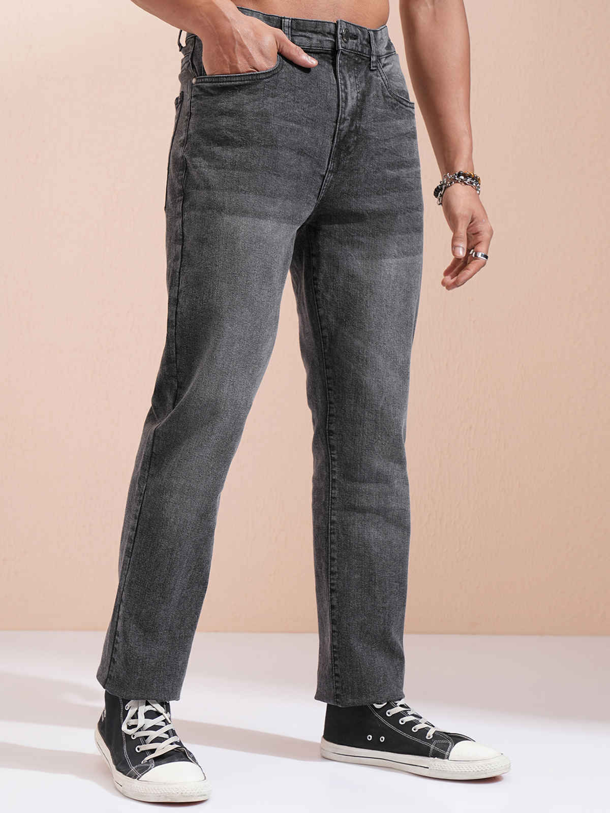Highlander Men's Straight Fit Jeans | Charcoal | 30 in