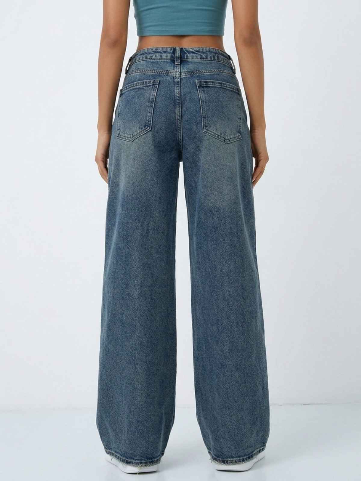 Aadvi Fashion Women's Jean Wide-Leg High-Rise Stretchable Jeans | Blue - 30
