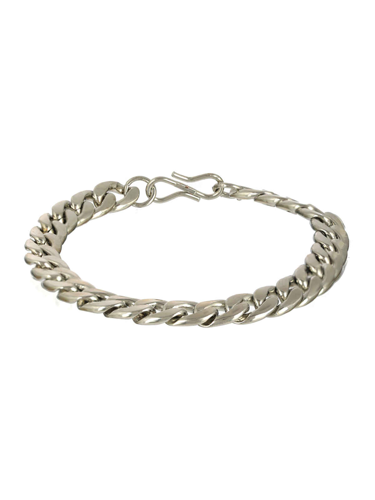 Bold By Priyaasi Curb Chain Silver-Plated Link Bracelet For Men