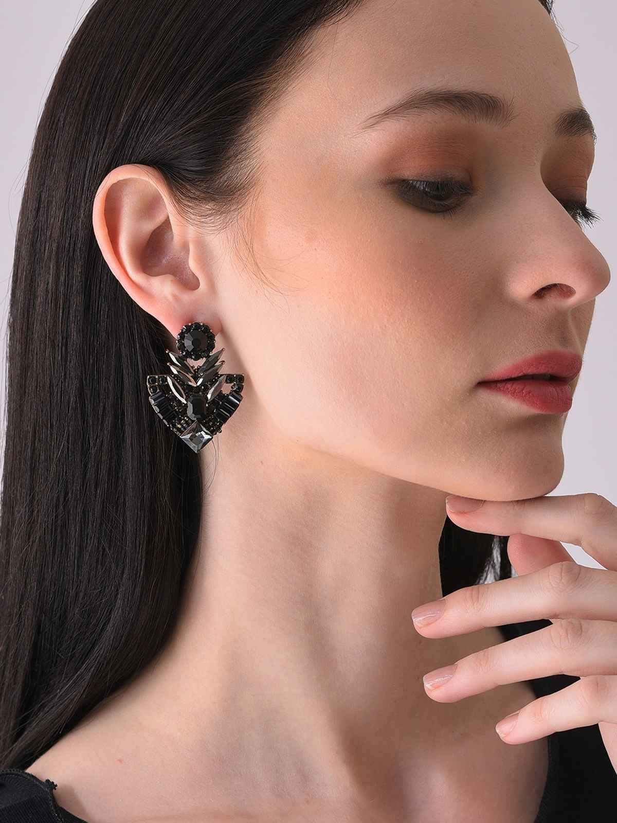 Sohi Gold Plated Designer Stone Stud For Women's