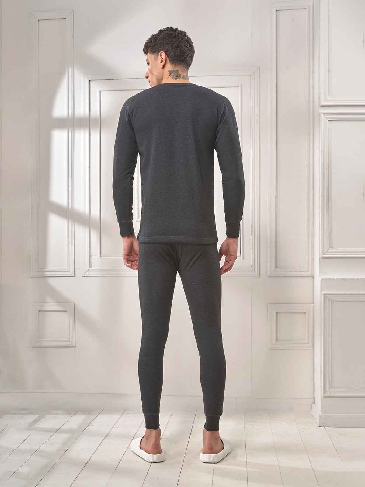 Lux Inferno Premium Thermal Top And Bottom Set For Men - Black - 80 | Size - S