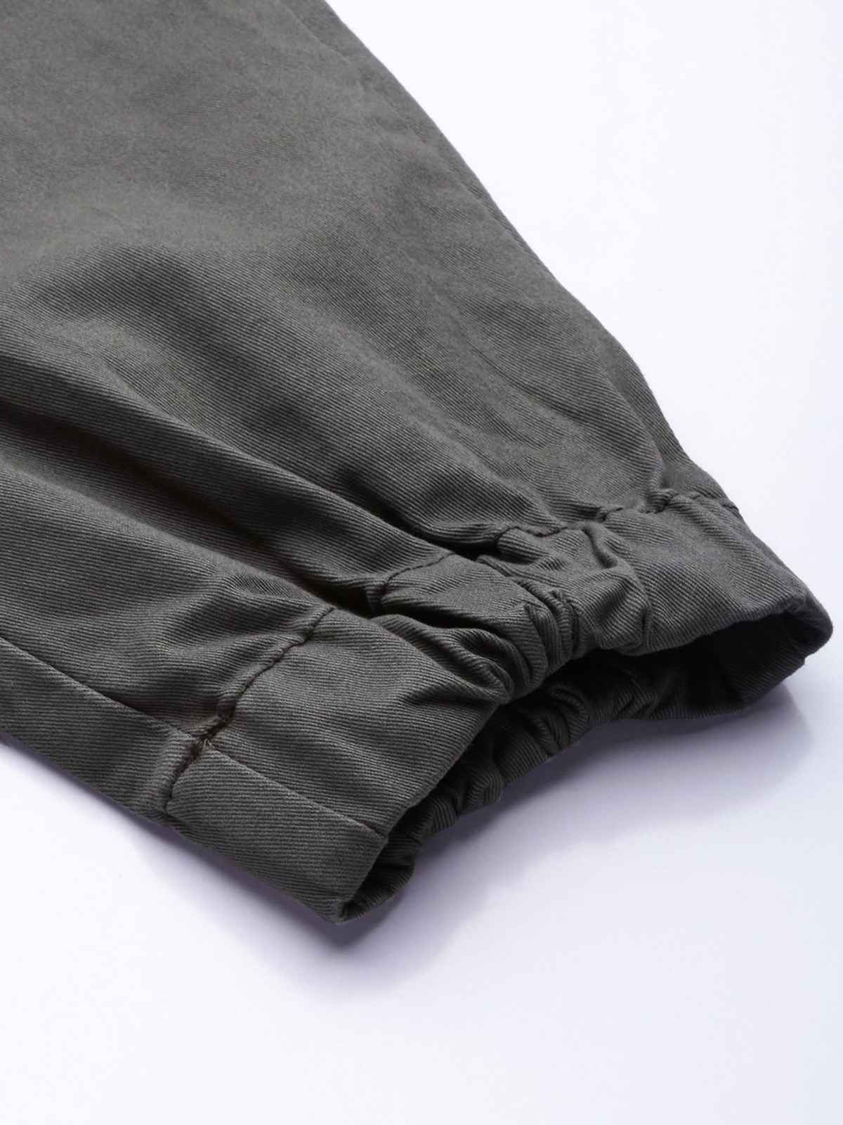 The Indian Garage Co Men's Slim Fit Solid Casual Trouser | Grey - 34