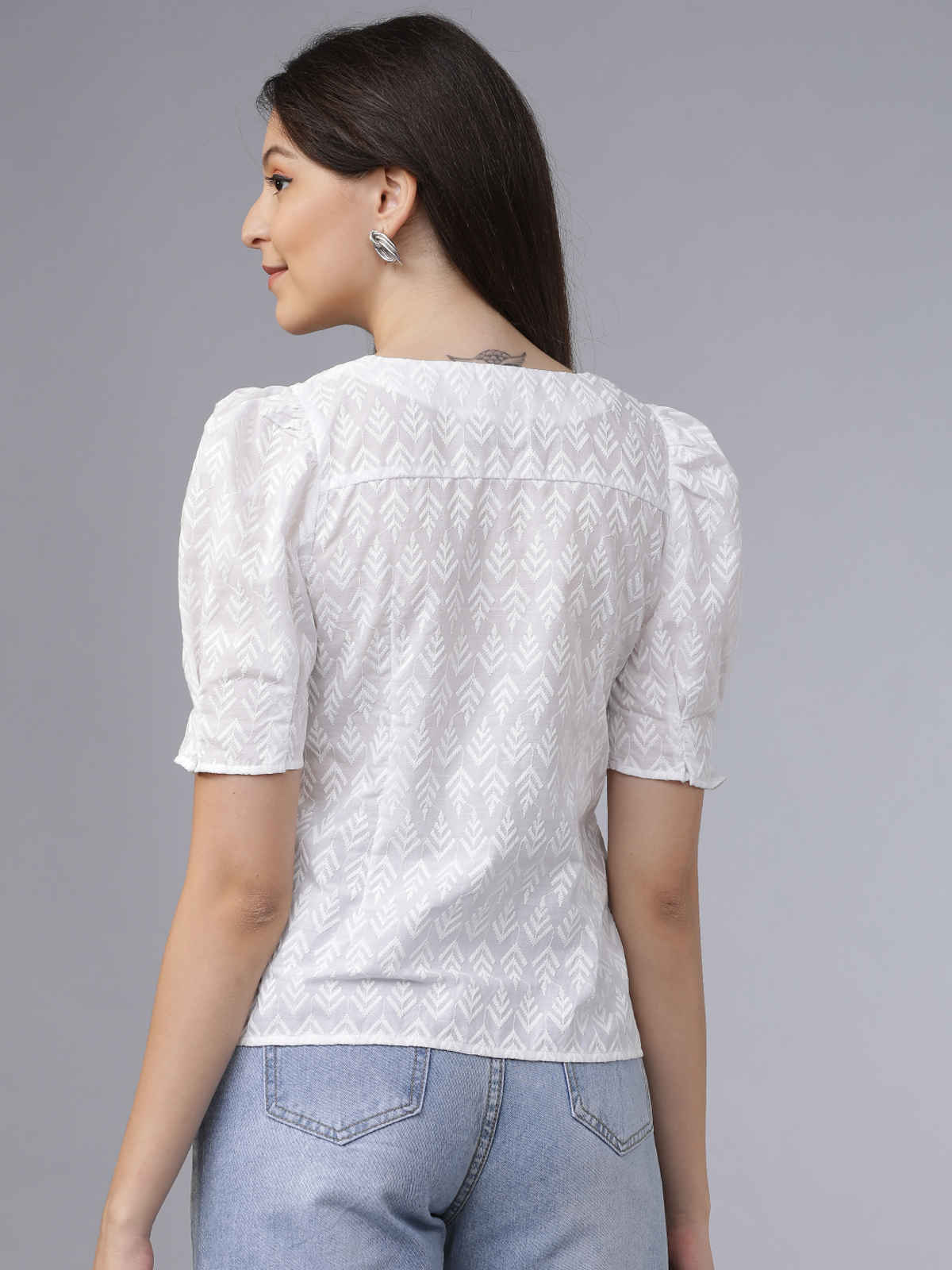 Tokyo Talkies Women's Embroidered Top | Off White - S