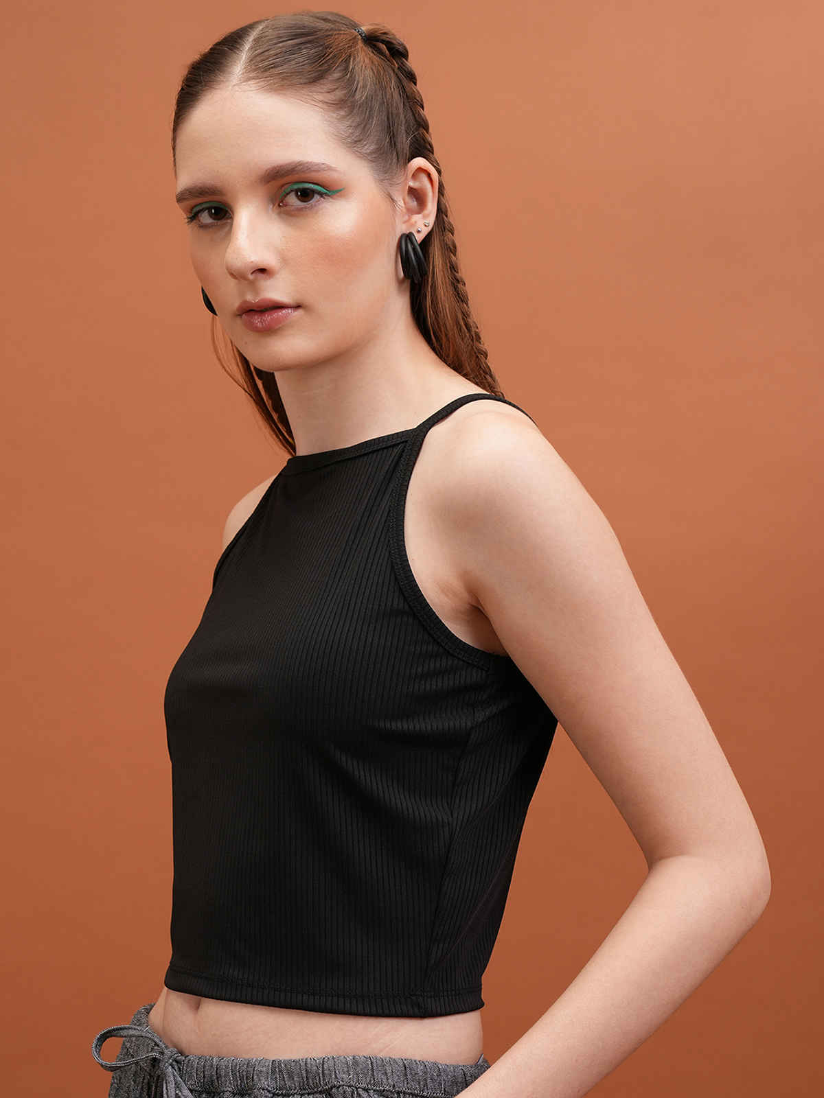 Tokyo Talkies Women's Knitted Crop Top | Black - S