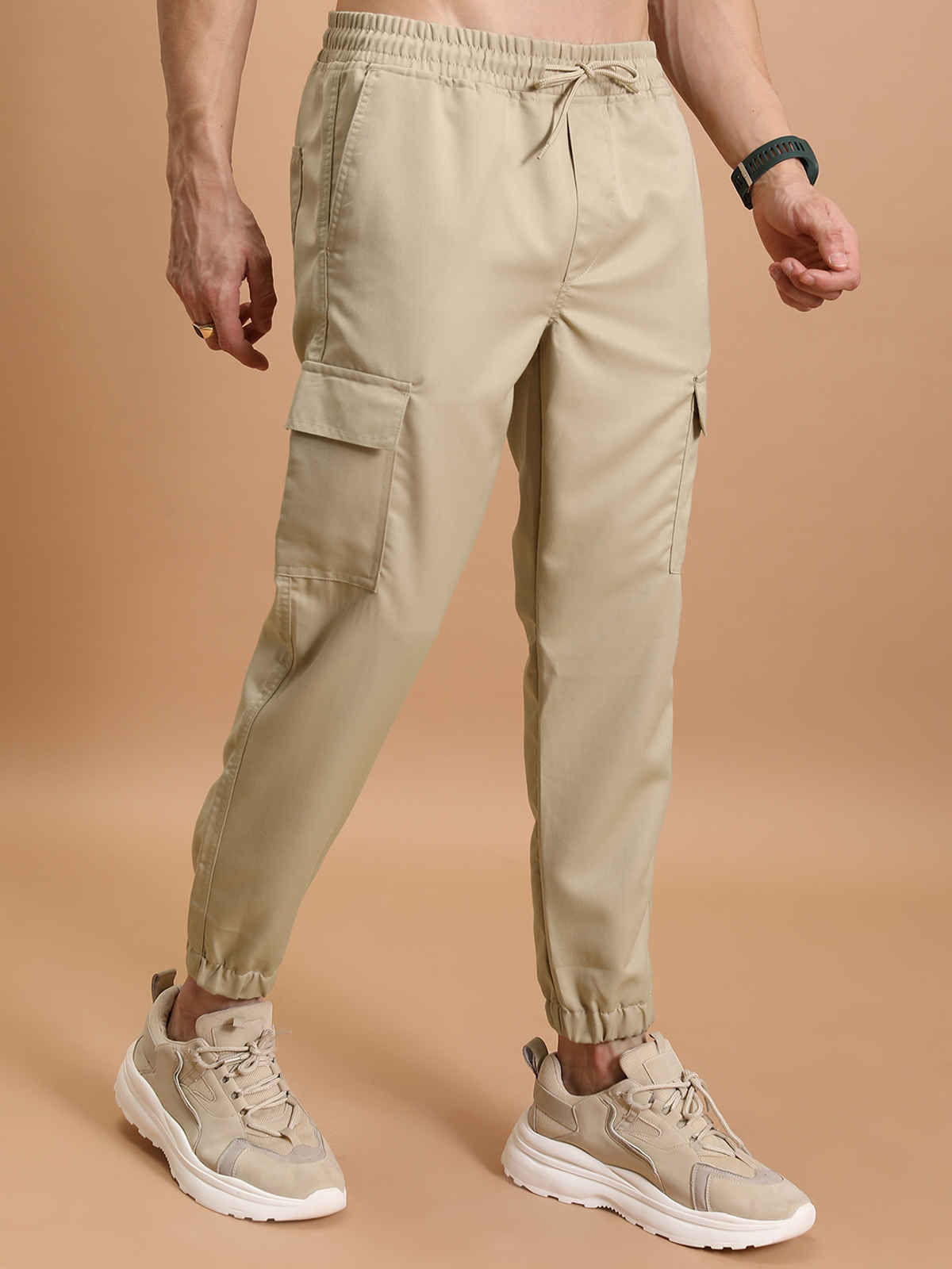 Highlander Men's Casual Cargo Jogger Trouser | Khaki - 34