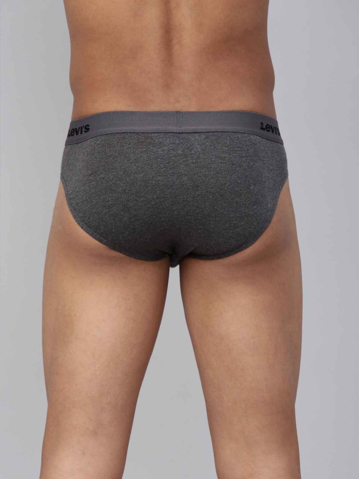 Levi's 009 Men's Neo Brief | Contoured Double Pouch | Pack of 2 | D. Grey Mel,D. Grey Mel | S