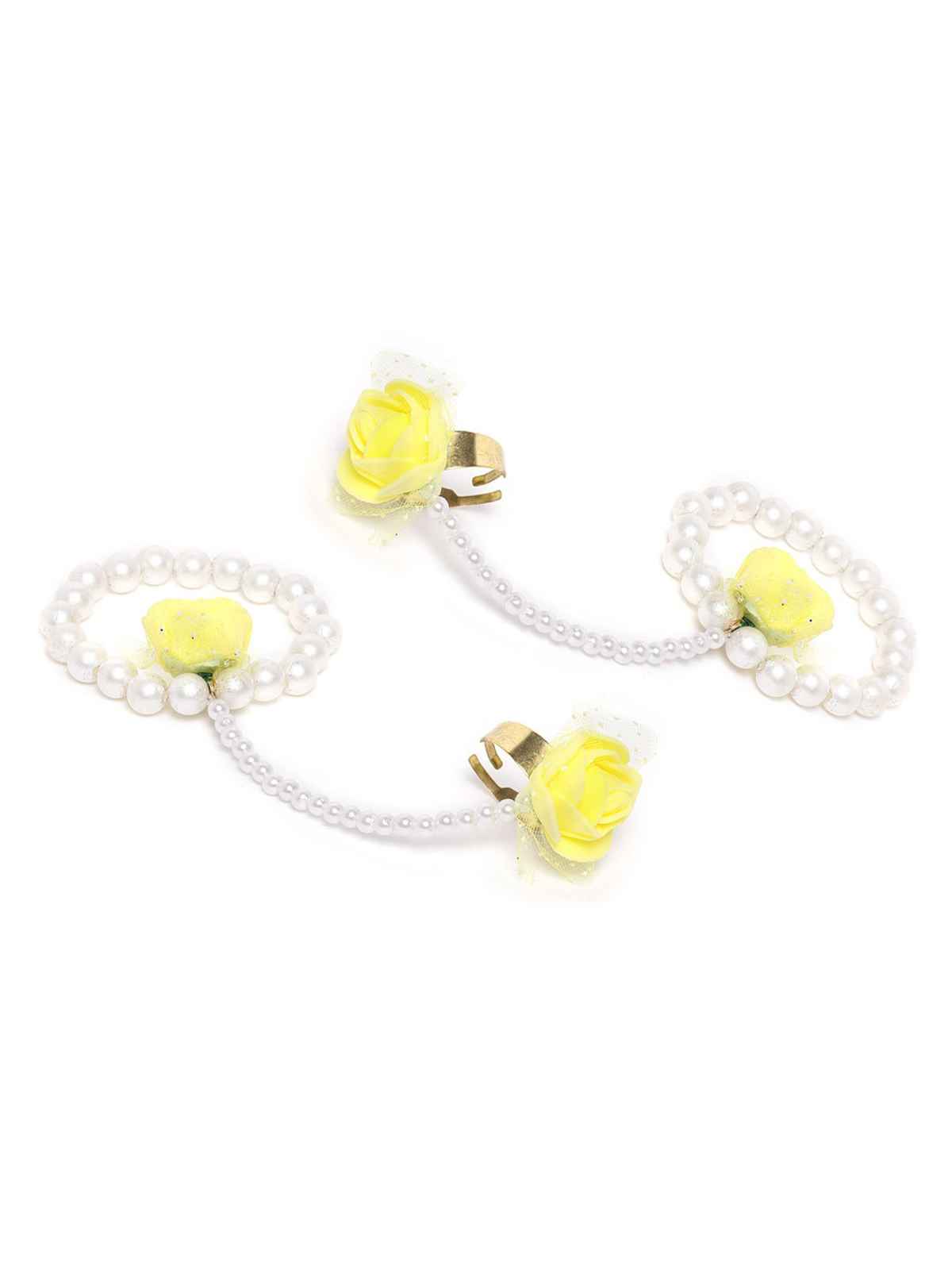 YouBella Stylish Latest Traditional Haldi Jewellery Pearl Jewellery Set for Women (YBNK - 5542)