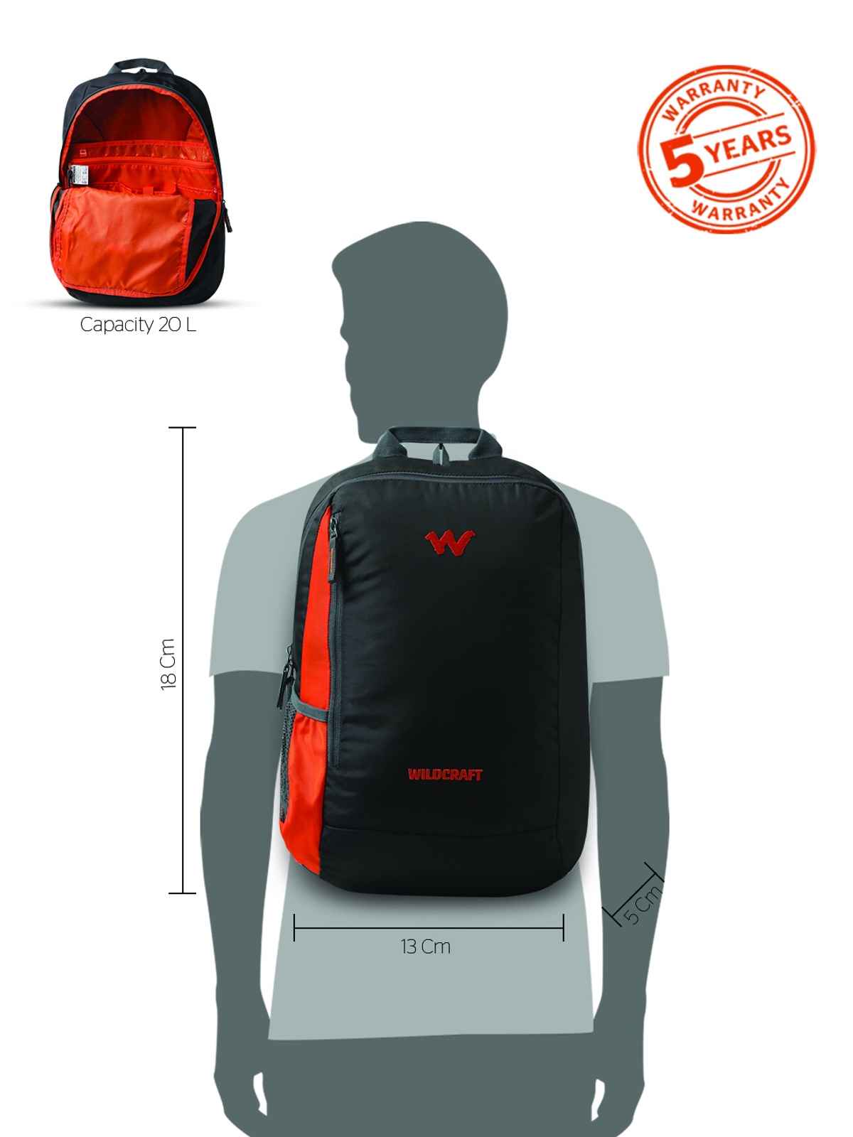 Wildcraft Unisex Polyester 20 L Backpack | Assorted