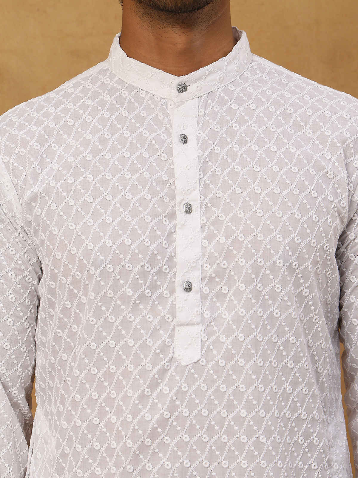 Jompers Men's Kurta | Ko 561 | White - XXL
