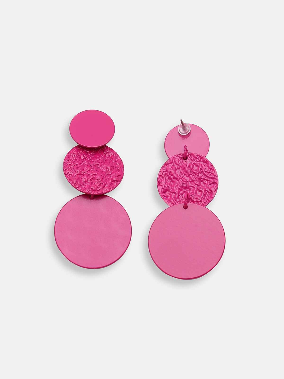 Sohi Gold Plated Pink Contemporary Drop Earrings For Women's