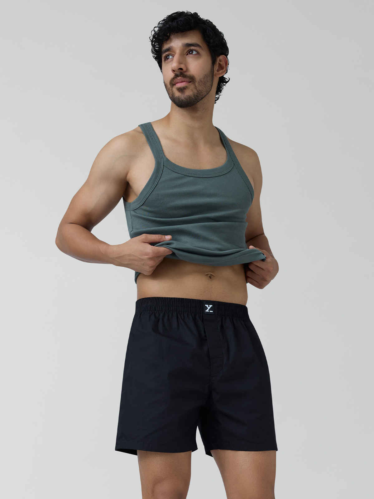 XYXX Men's Solid Combed Cotton Boxer | Black Knight - 2XL