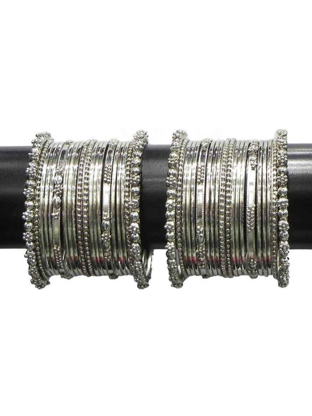 YouBella Stylish Traditional Jewellery Silver Plated Bangle Set for Women (YBBN - 91391 - 2.6)