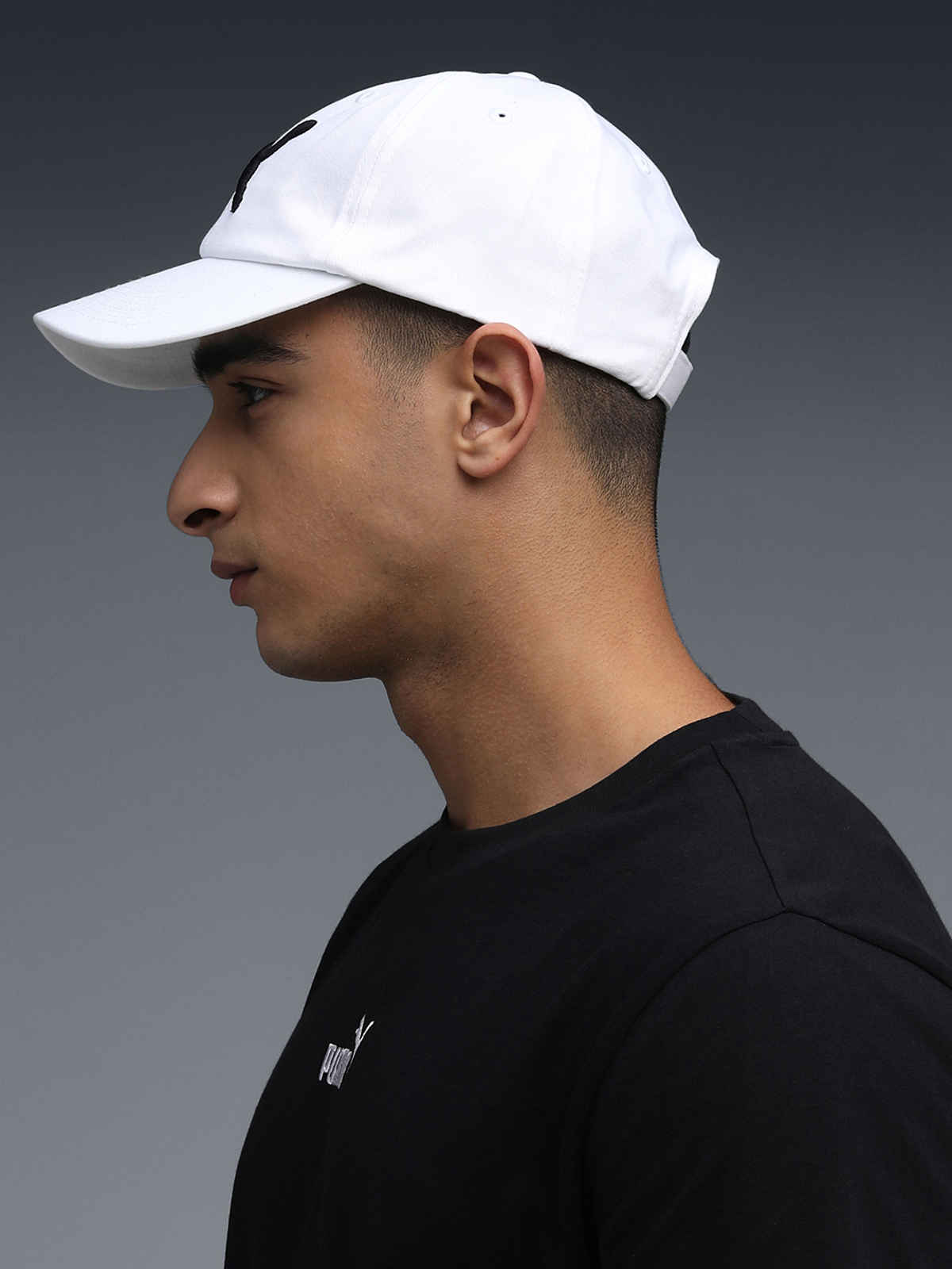 Puma Essentials Cat Logo Baseball Cap | White