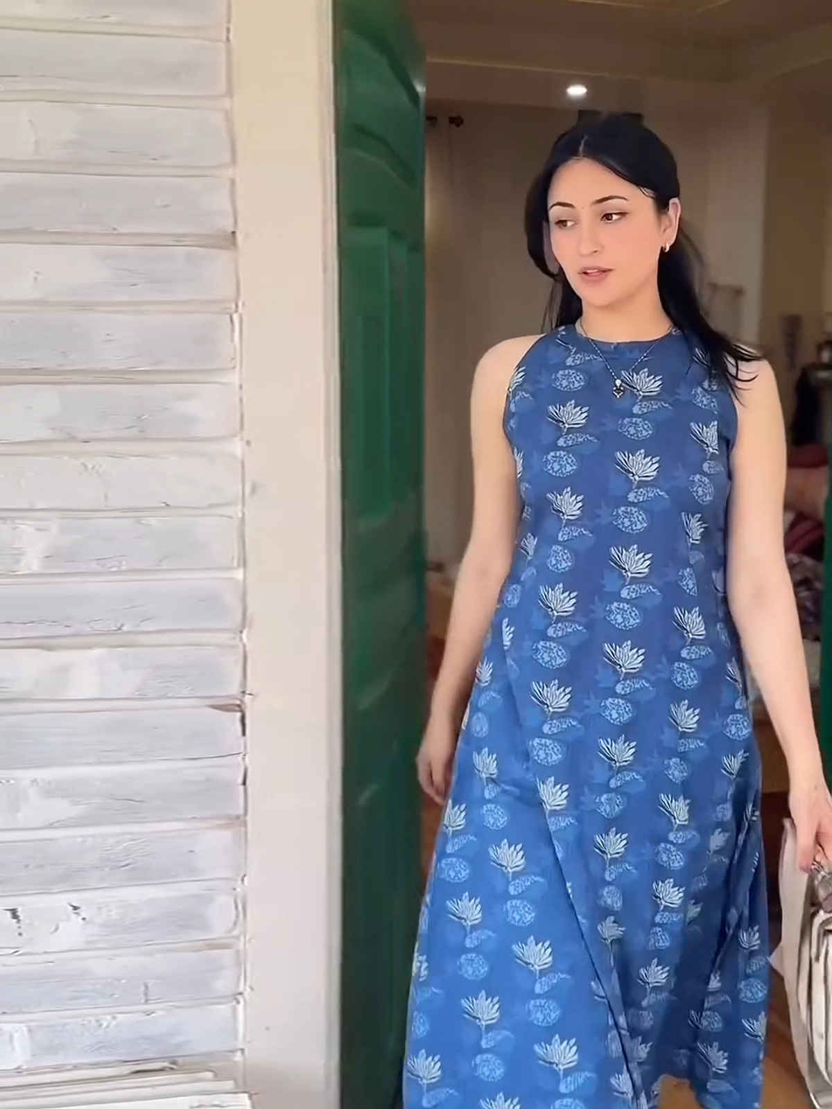 GoSriKi Women's Viscose Rayon Straight Printed Kurta with Pant | AASHVI | Blue - S