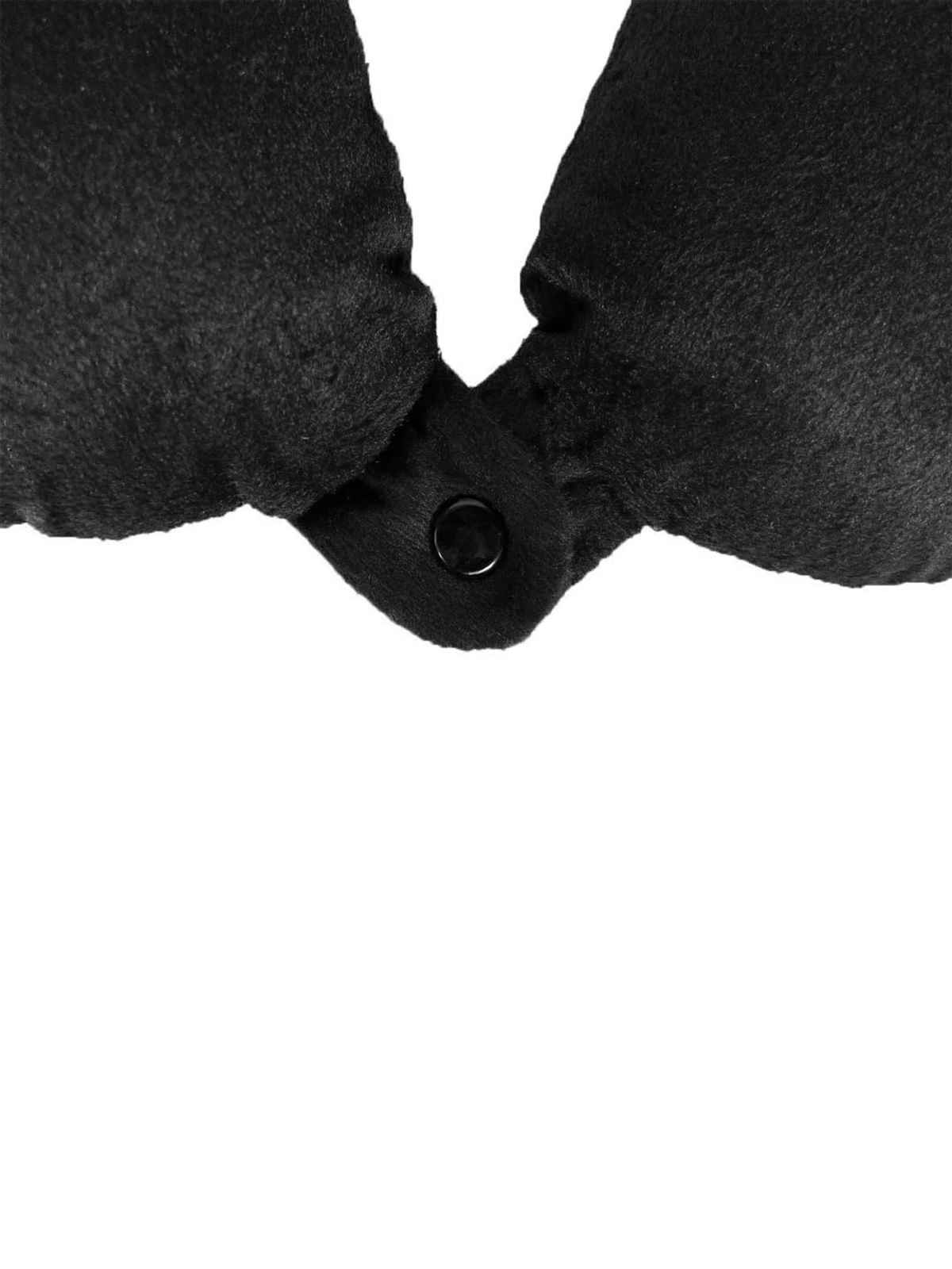 Lushomes Unisex Solid Polyester Neck Pillow | Black