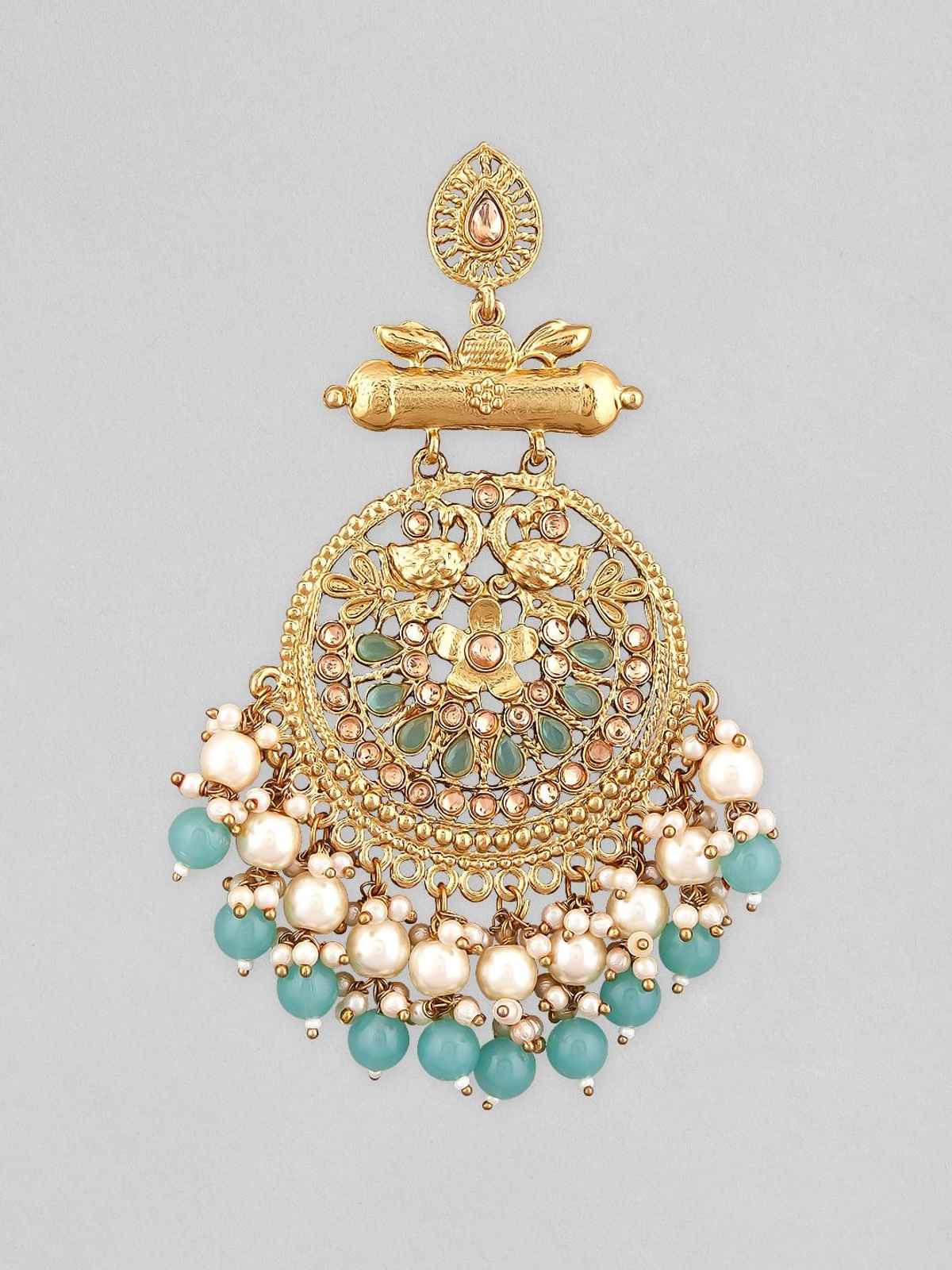 Rubans Gold-Toned Contemporary Chandbalis Earrings