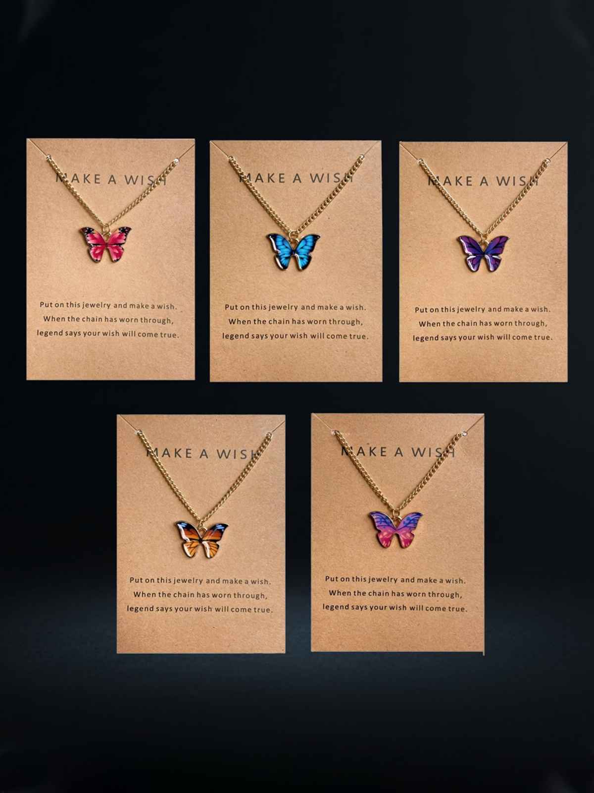 YouBella Jewellery 5 Pcs Stylish Butterfly Jewellery Necklace Set for Women & Girls (YBNK - 50616)
