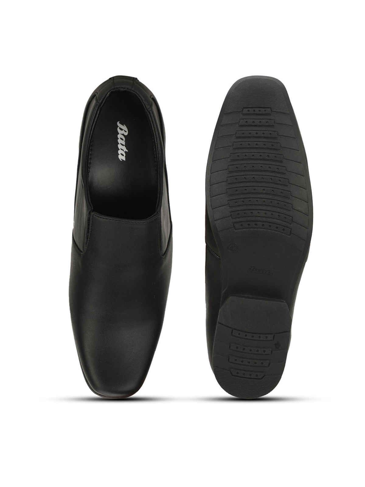 Bata Men's Slip-On Formal Shoes Roman Crumbled E | Black - UK 8