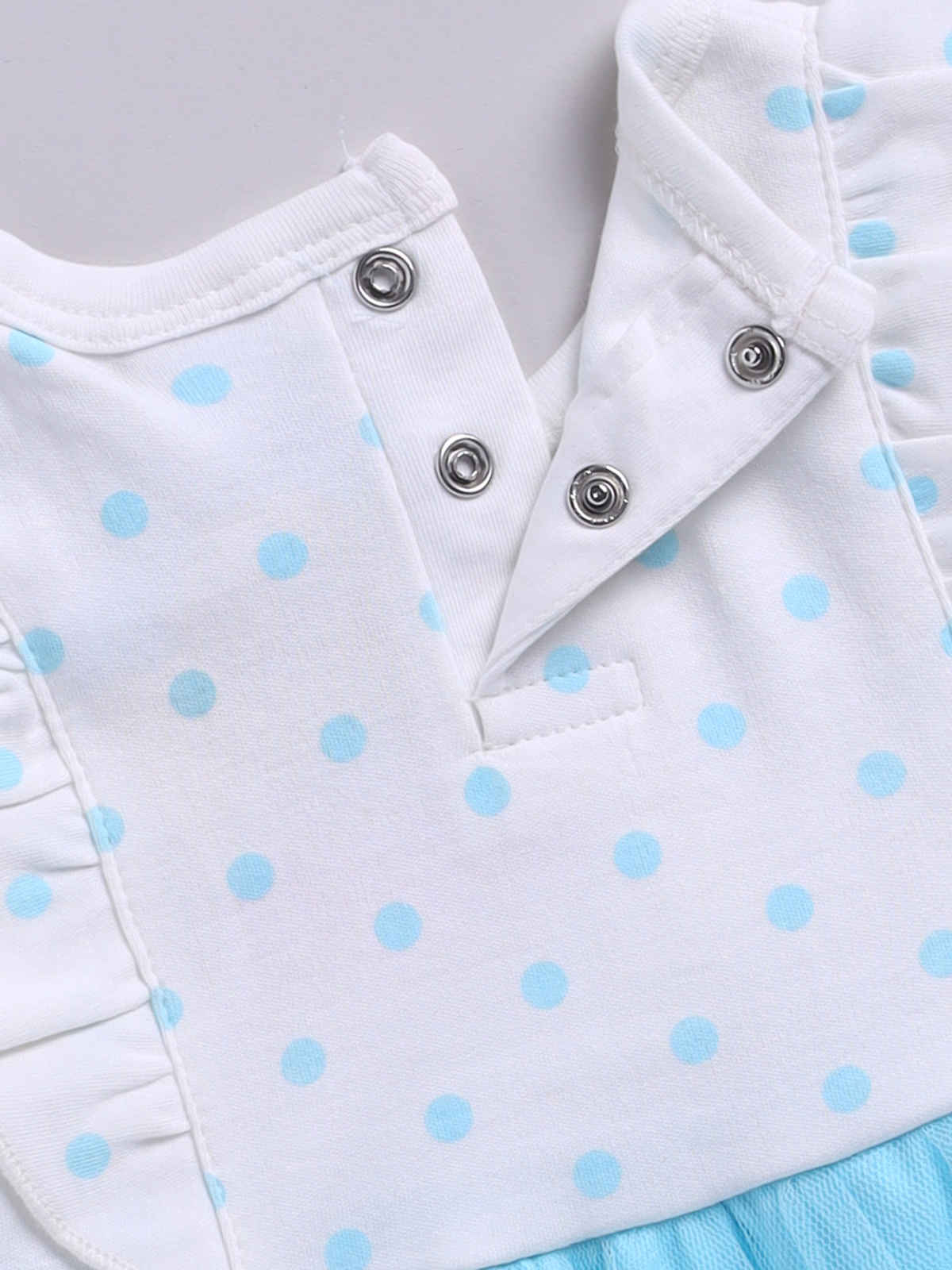 Mom's Love Girls' Printed Cotton Dresses | Aqua | 03 - 06 months