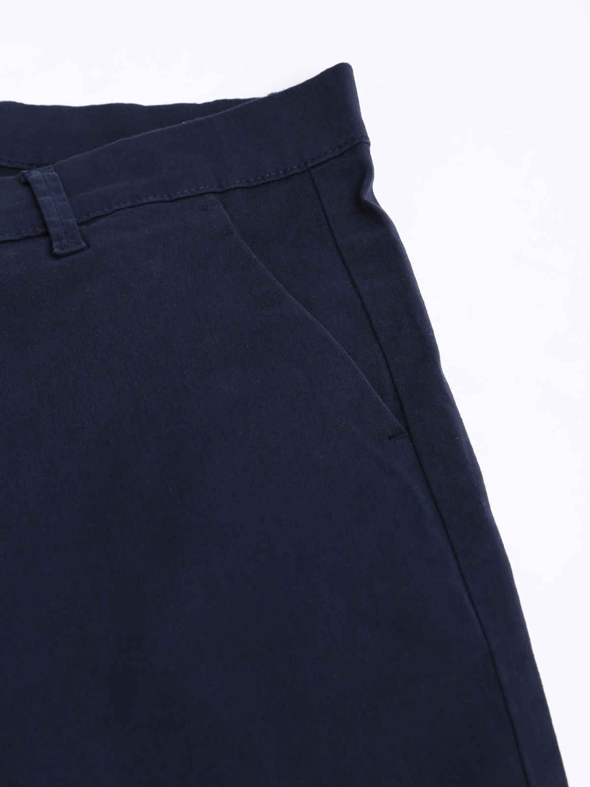 Dennis Lingo Men's Tapered Fit Cotton Trousers | Navy Blue - 32