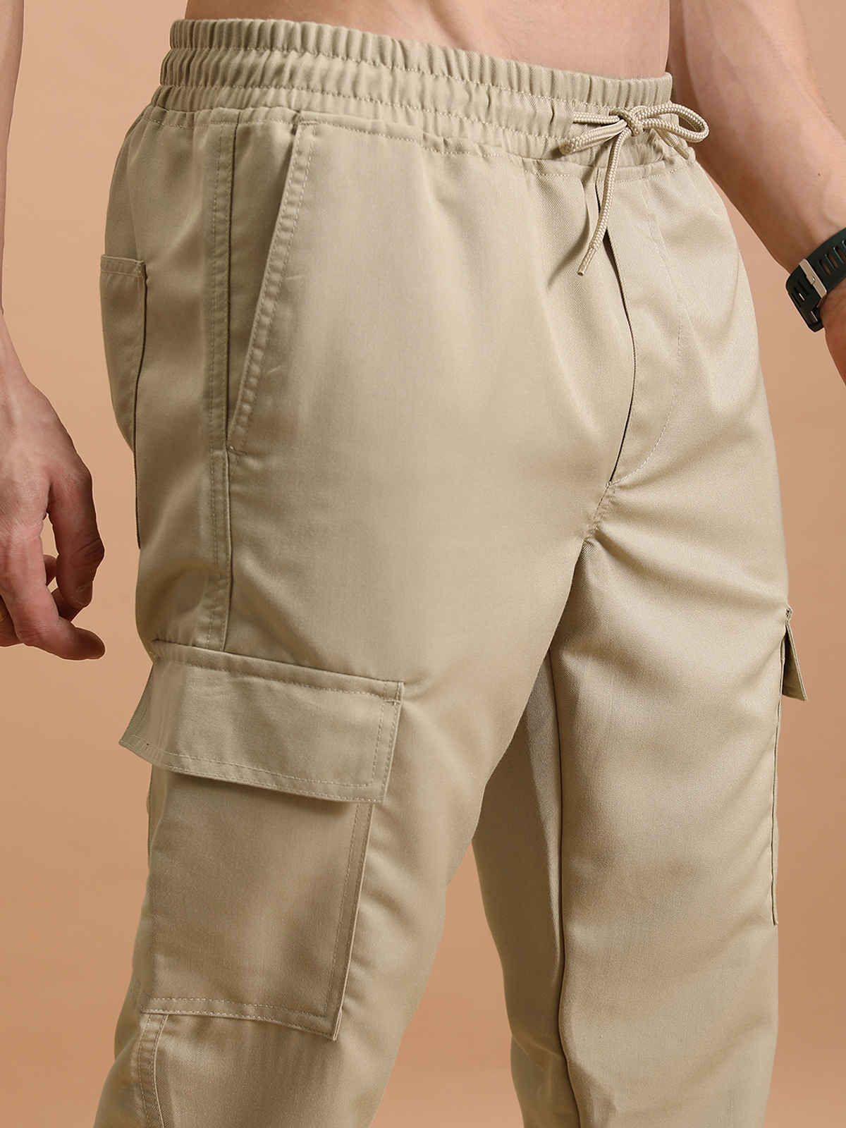 Highlander Men's Casual Cargo Jogger Trouser | Khaki - 34
