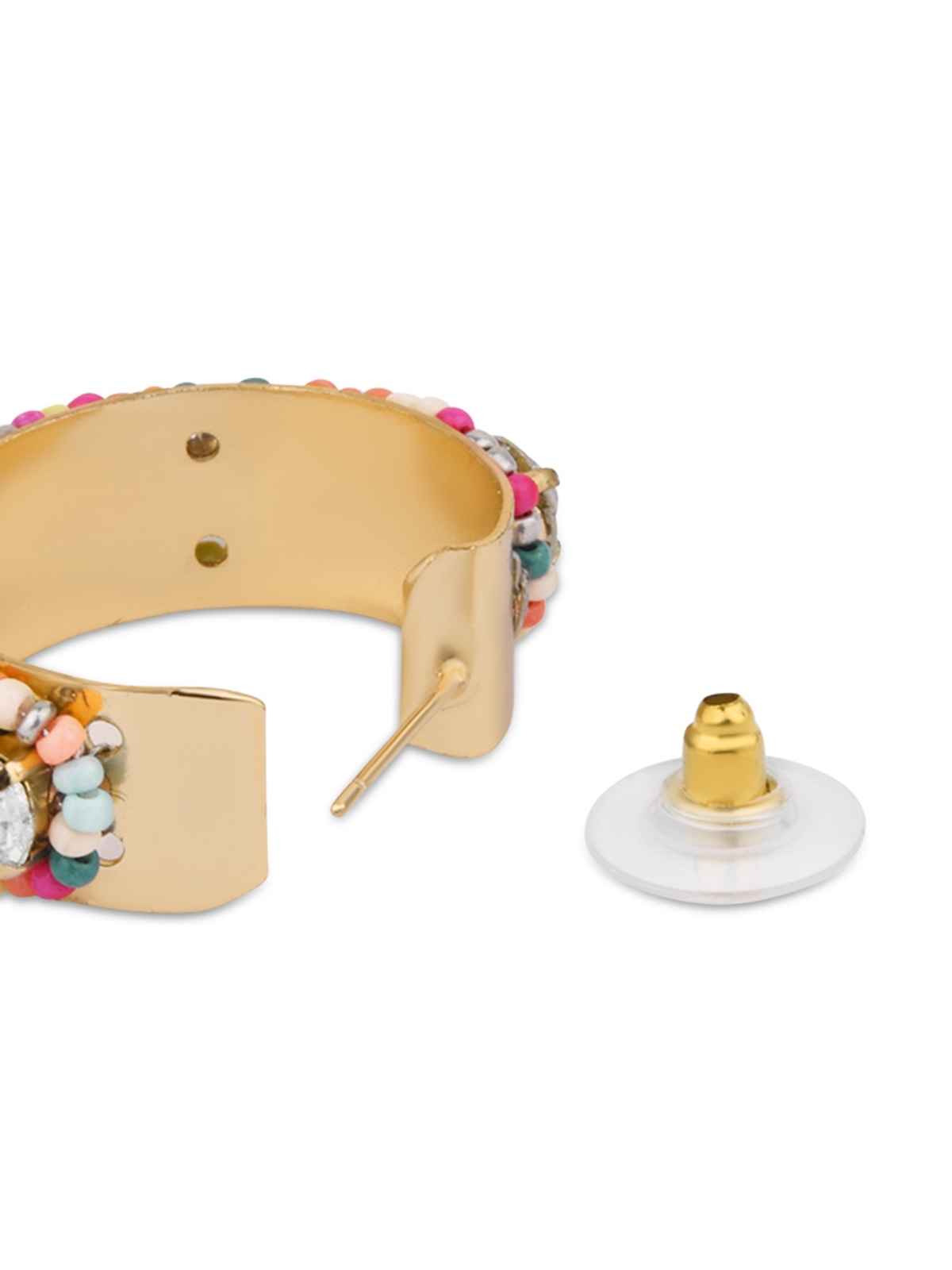 Accessorize London Women's Multi Sparkle Gem Hoop Earrings - Gold