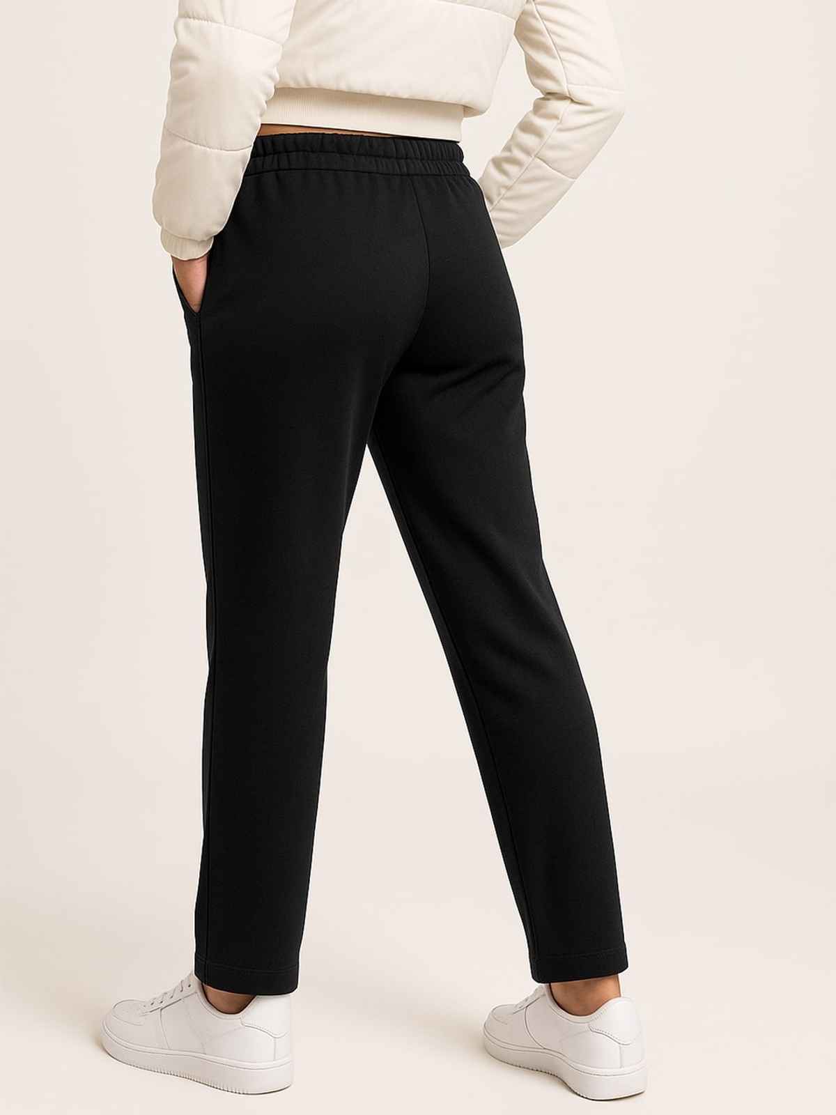 Blinkin Women's Fleece Trackpants | Warm Winter Joggers with Pockets | Black - 2XL