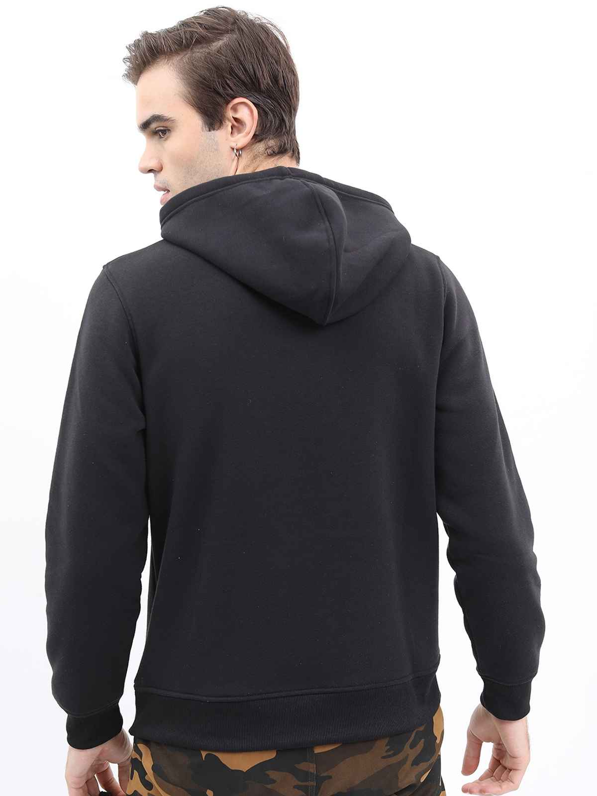 Ketch Men Hooded Pullover Sweatshirt | Black | S