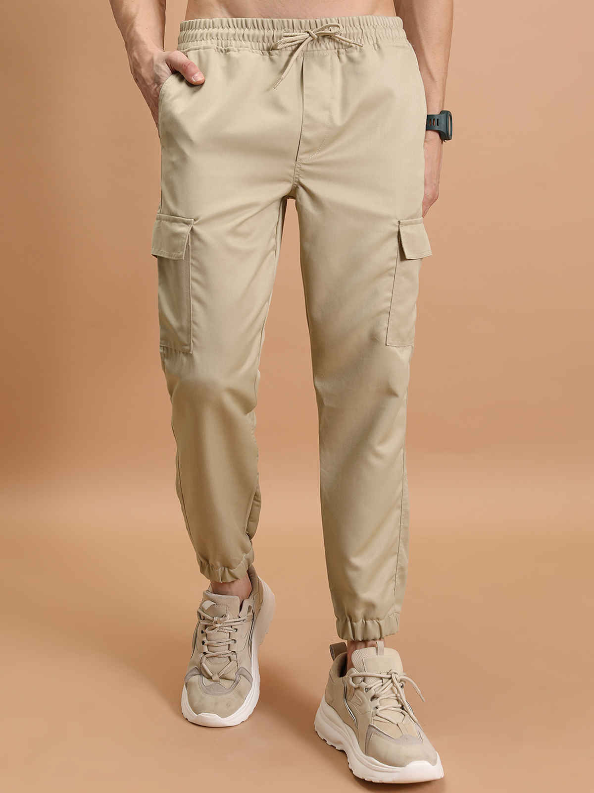 Highlander Men's Casual Cargo Jogger Trouser | Khaki - 30