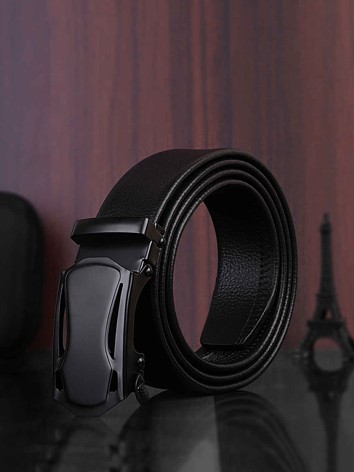 Kastner Men's Semi Formal Artificial Leather Belt | Black