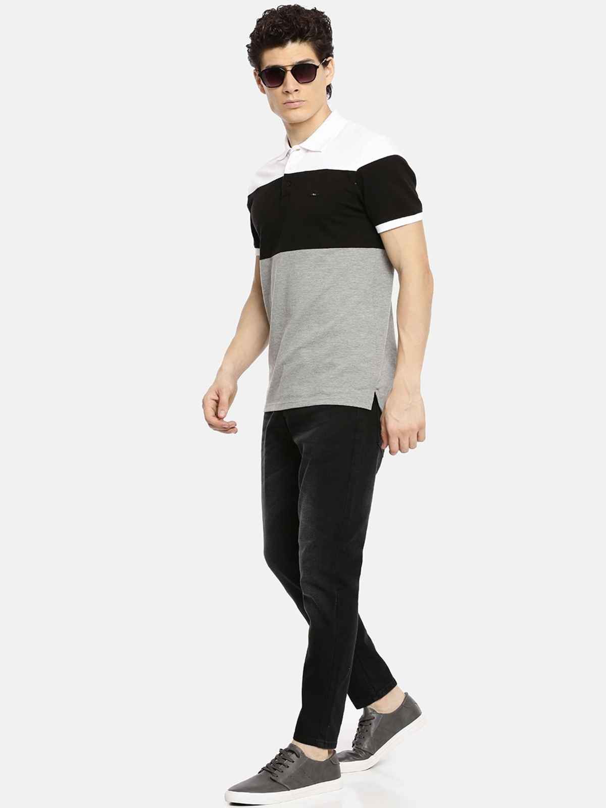 The Indian Garage Co Slim Fit Solid Casual Jeans | Black - 34