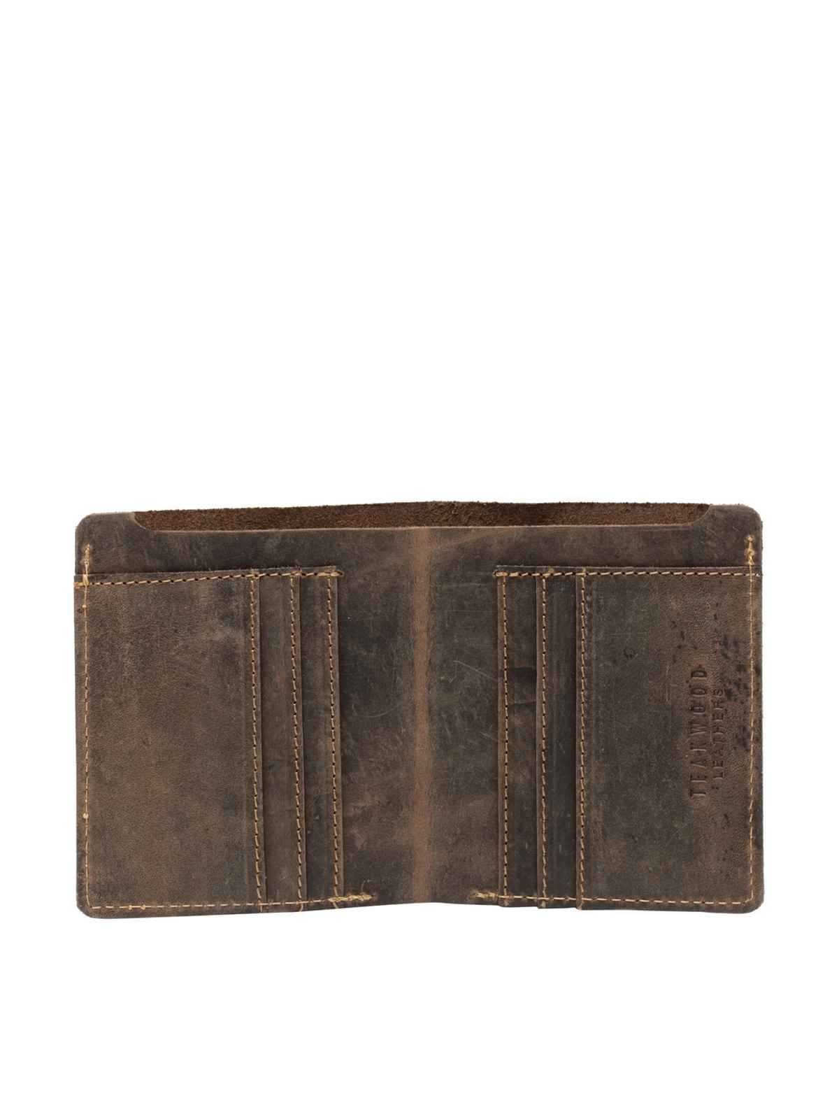 Teakwood Leather Men's 2-Fold Wallet | WLT 339 SA | Brown Hunter