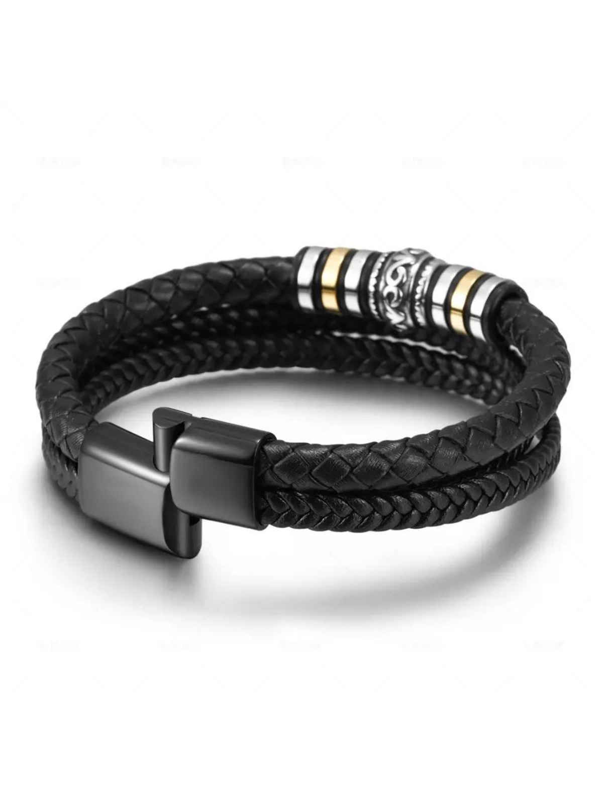SALTY Alpha Stavros Ethnic Style Bracelet for Men and Boys| Anti-Tarnish | Black