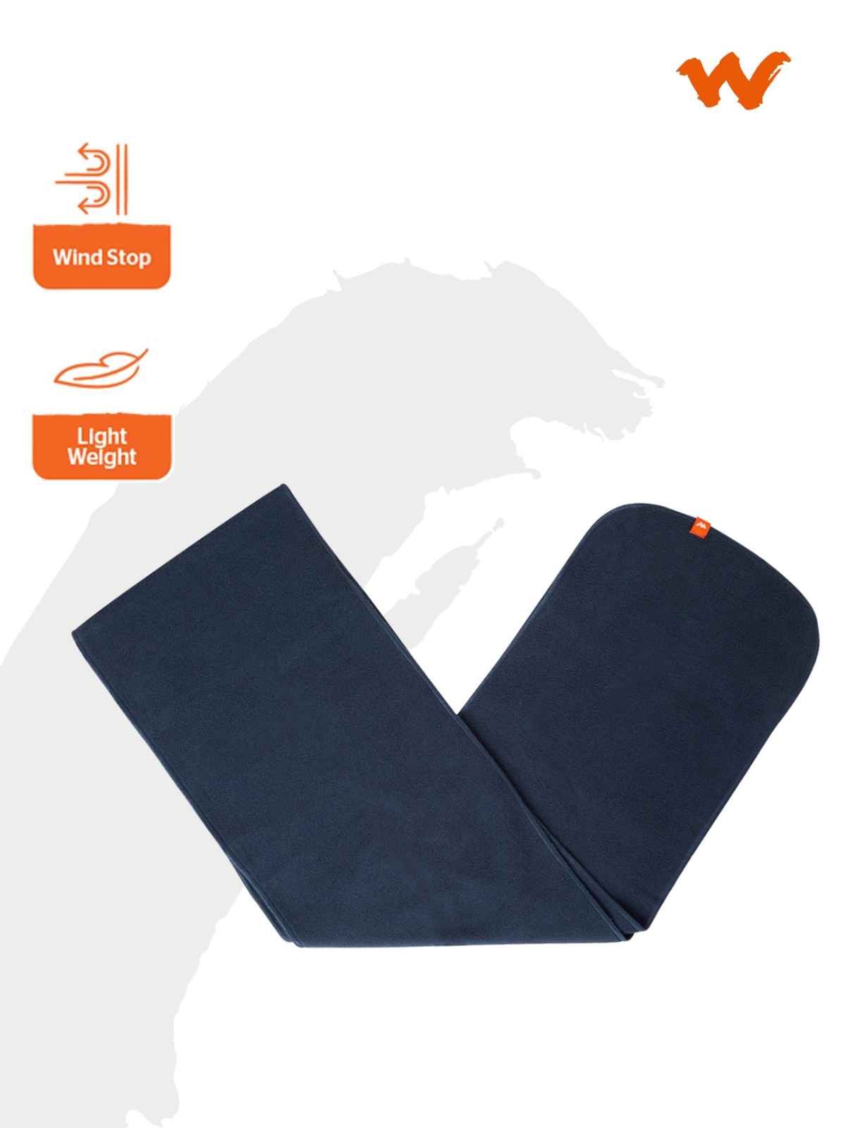 Wildcraft Unisex Solid Fleece Muffler | Navy - Free Size