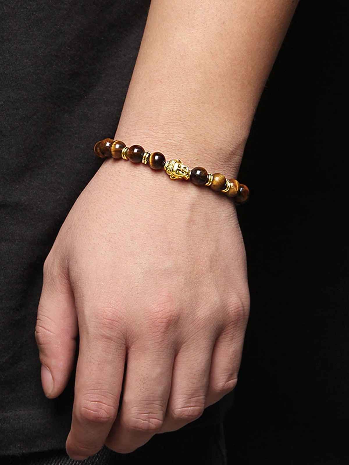 Yellow Chimes D'Vine Buddha Beads Reiki Onyx Charm Bracelet for Men