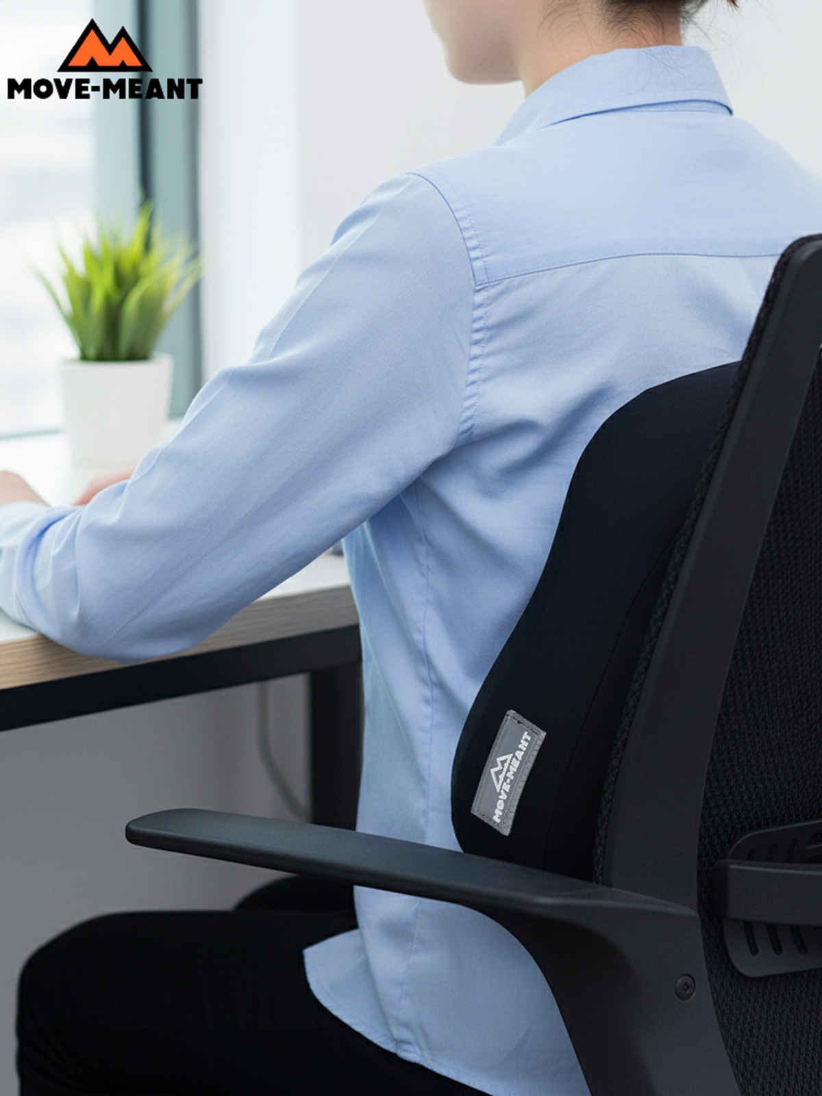 Move-Meant Dreamrest Grey Memory Foam Solid Neck Pillow