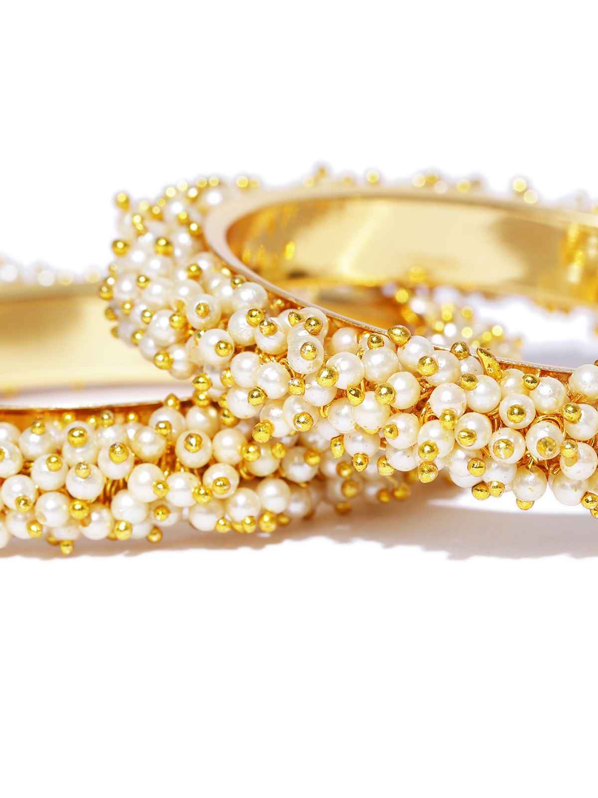 YouBella Traditional Gold Plated and Pearl Bangle Set for Women (YBBN - 91091 - 2.8)