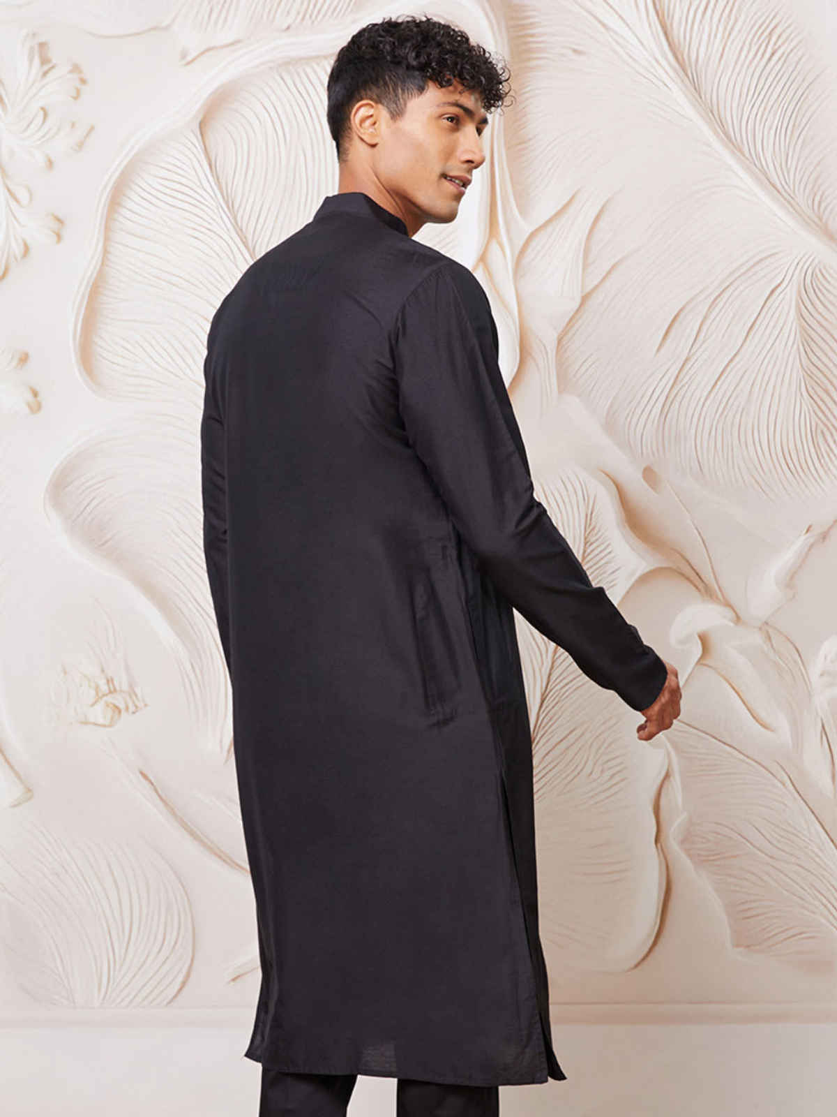 Vastramay Men's Viscose Kurta | Black | L