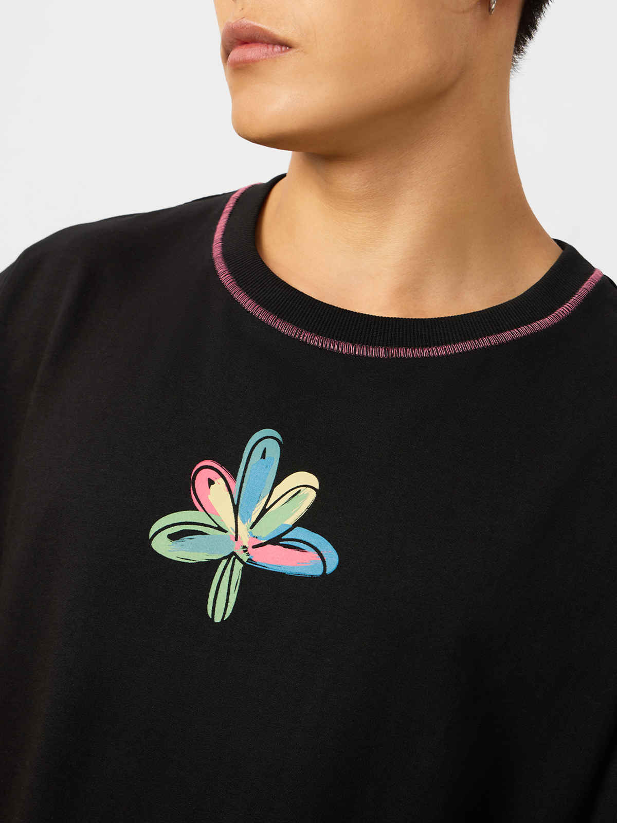 The Souled Store Men's TSS Originals Chaos Super Oversized T-shirt | Black | L