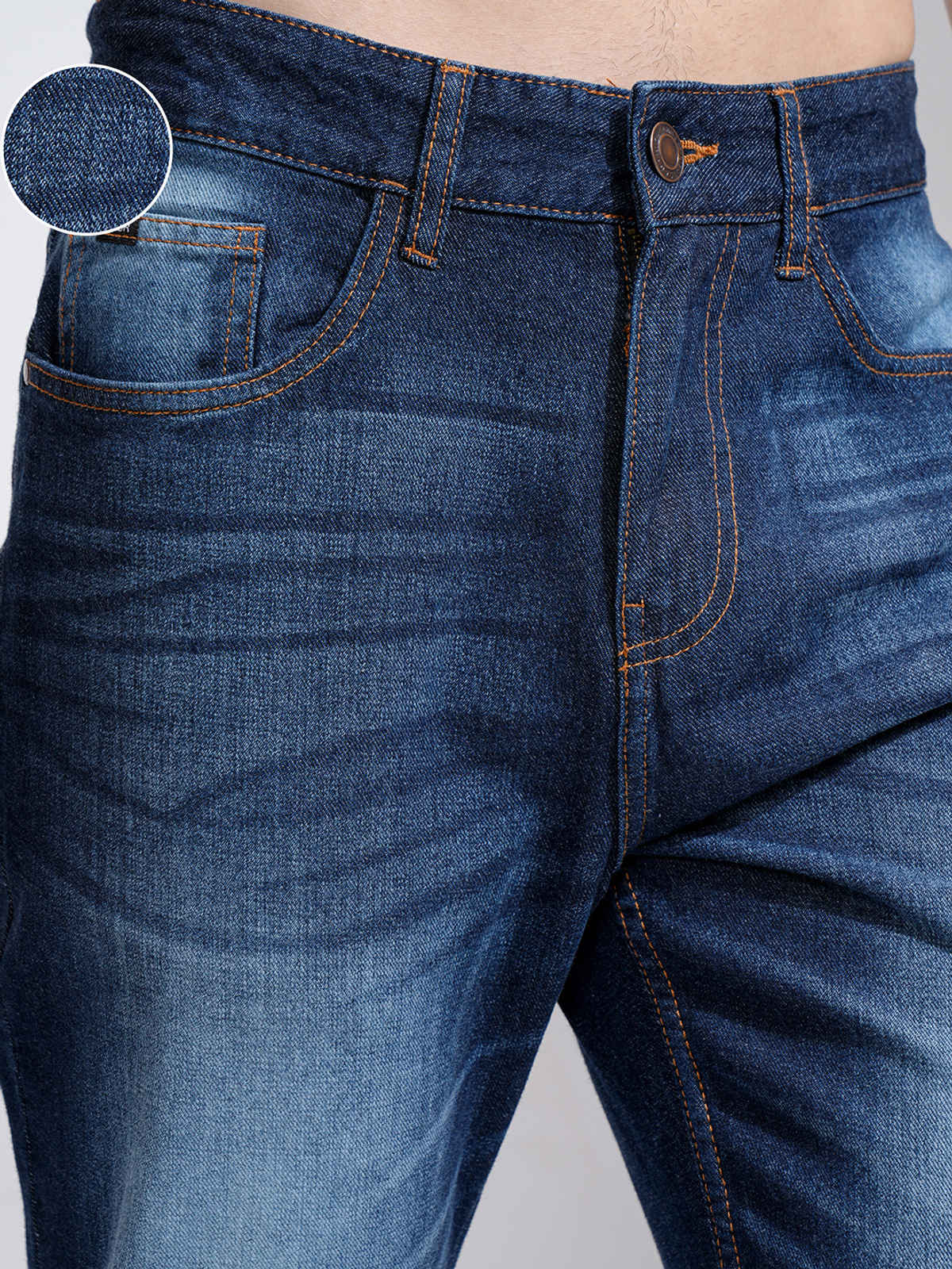 Highlander Men's Washed Relaxed Fit Jeans | Blue Indigo - 30