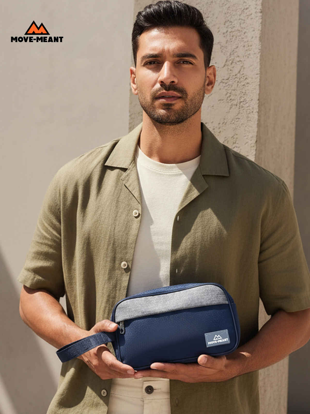 Move-Meant Fresh Kit Blue Travel Pouch Toiletry Kit With Compartemnts