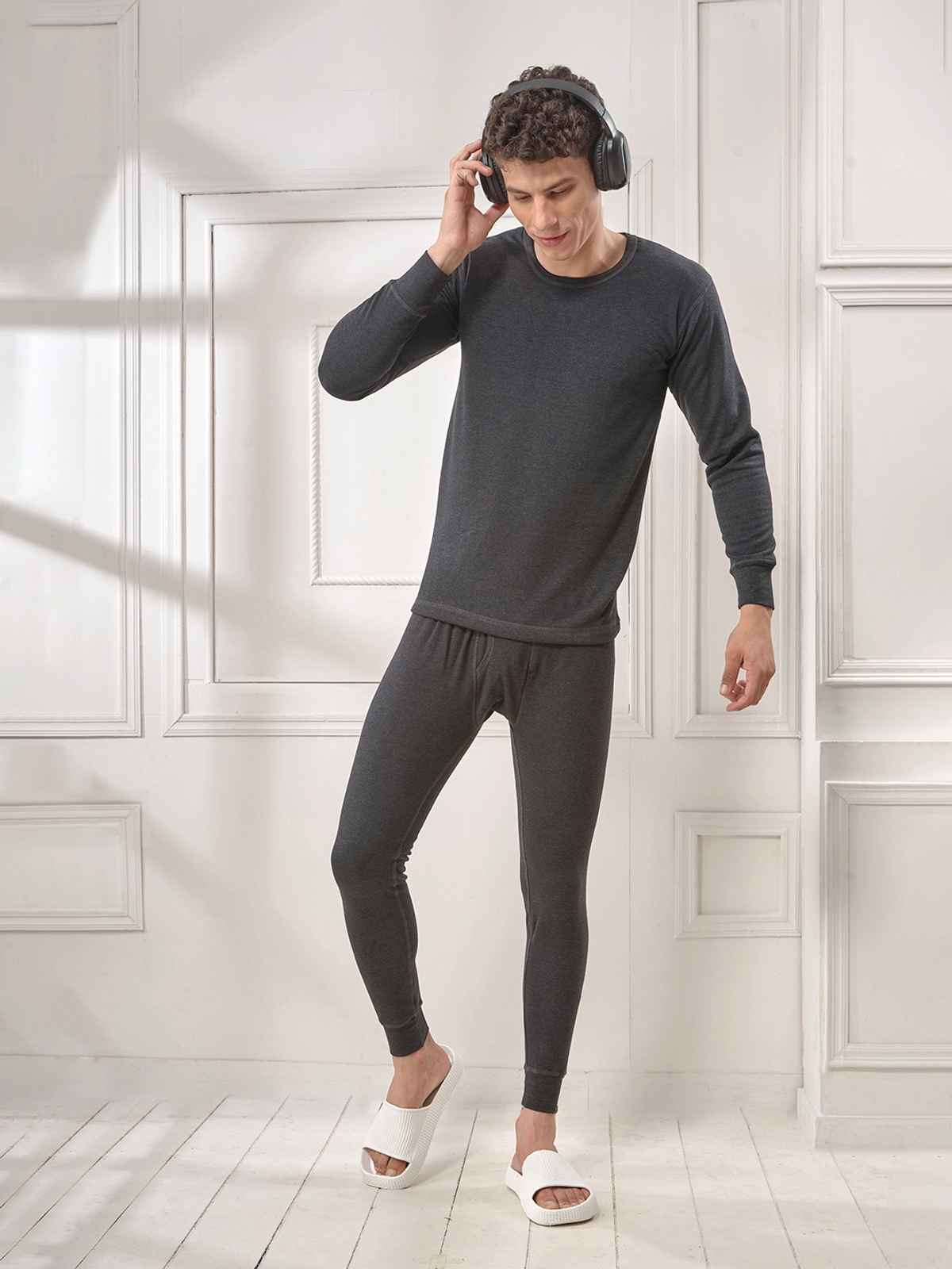 Lux Inferno Premium Thermal Top And Bottom Set For Men| Black | 90 | L