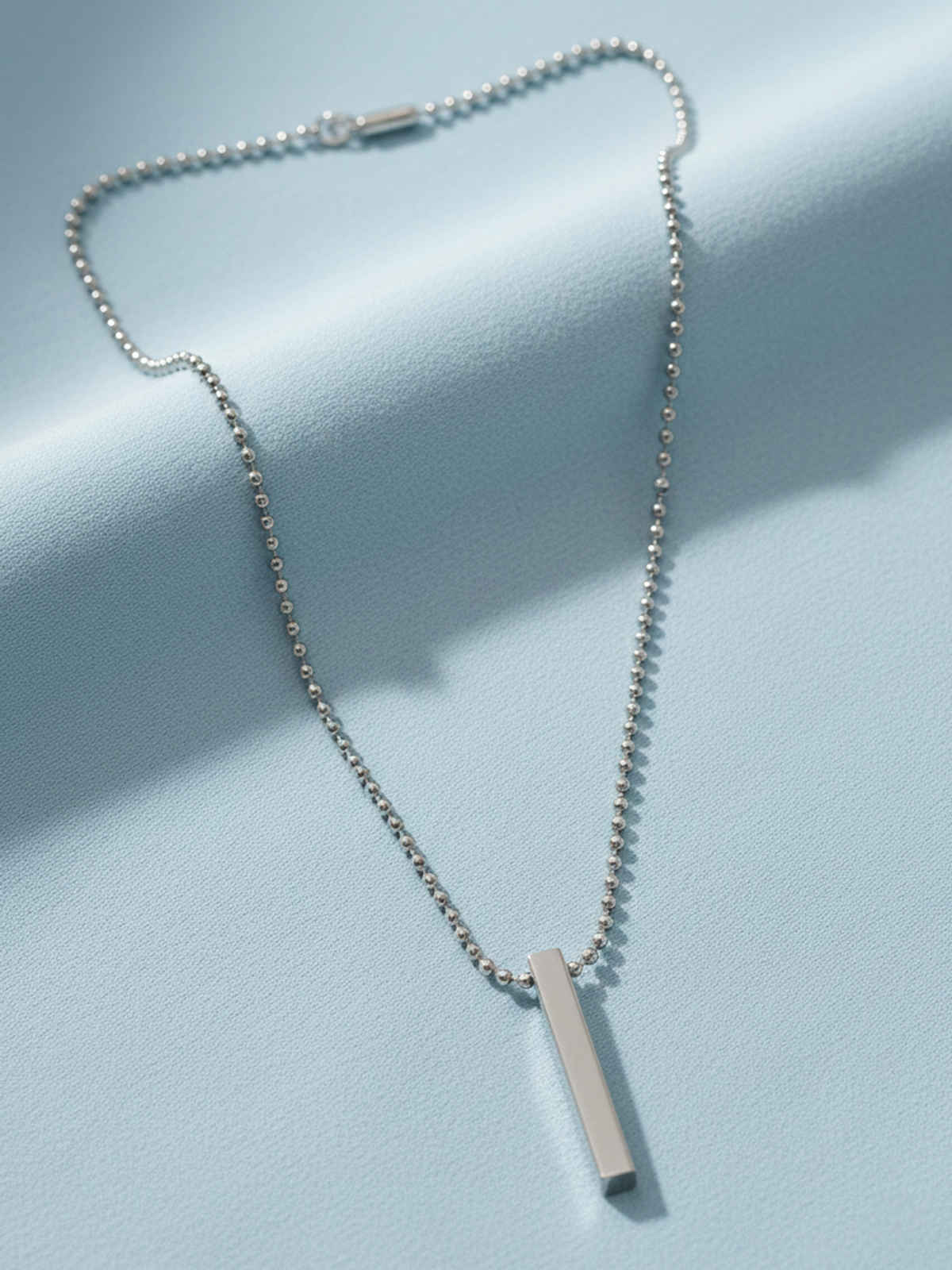 NVR Men's Silver Plated Kada Bracelet And Chain With Pendant Boho Chic Gift Combo