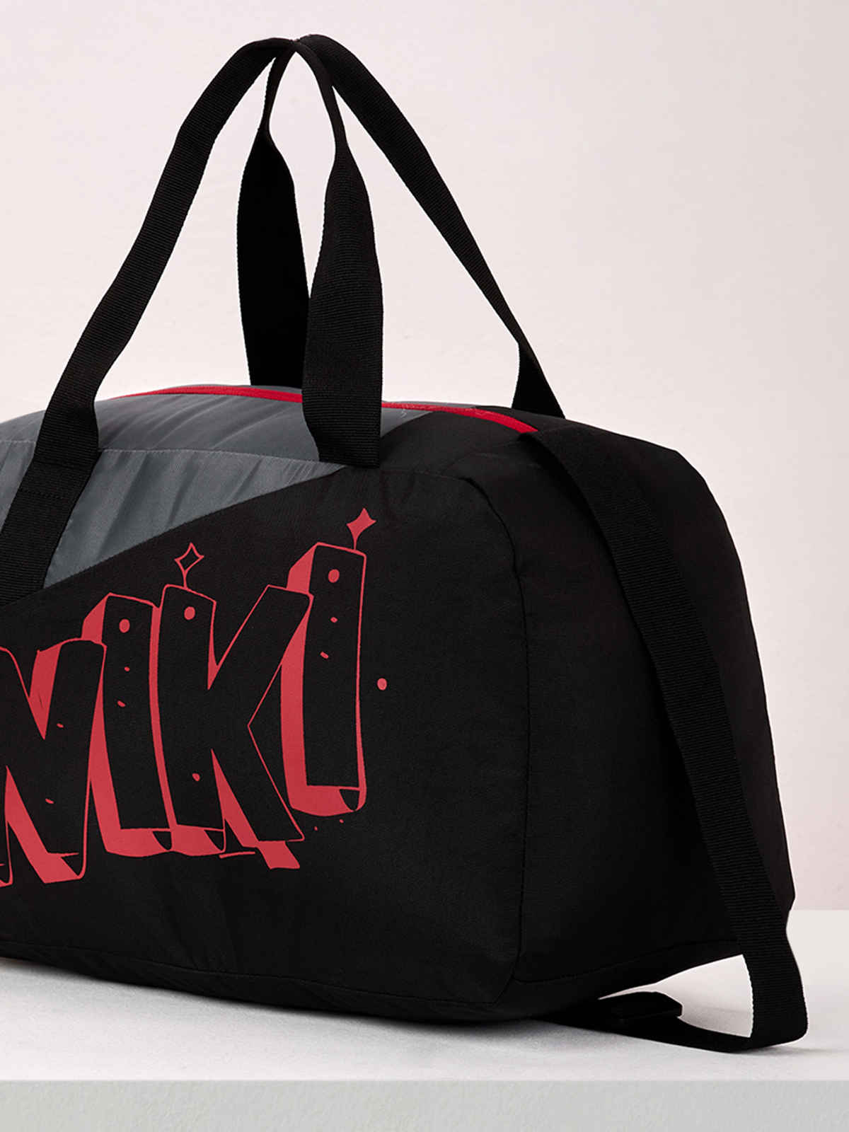 Wildcraft Unisex Color Block Polyester Duffel Bag | Black and Grey - 22 cm